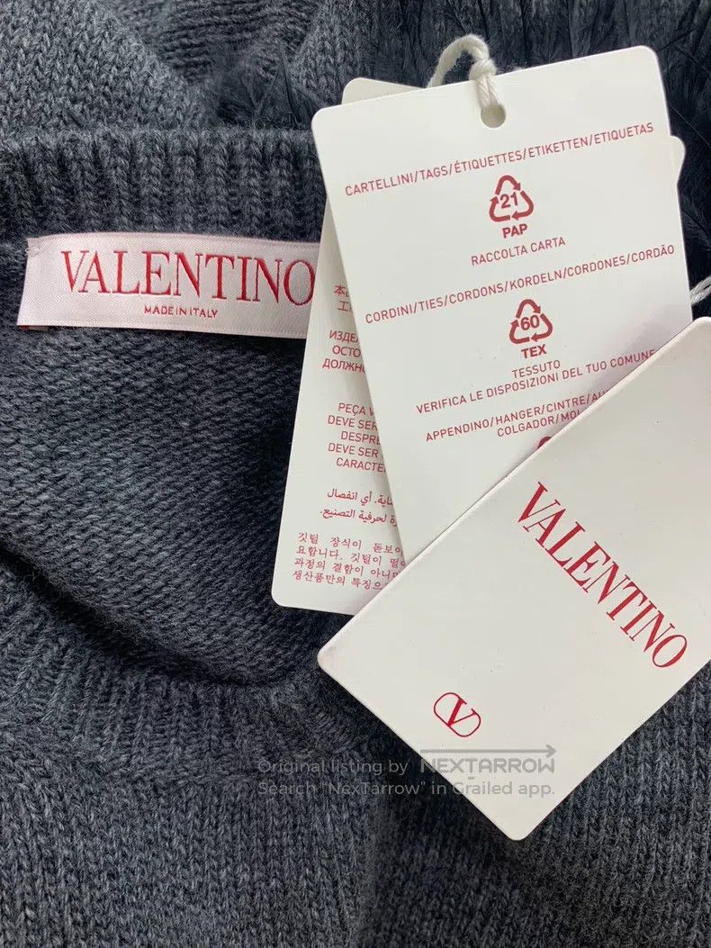 Valentino Valentino Ostrich wool patchwork wool knitwear Size S / US 4 / IT 40 - 4 Thumbnail