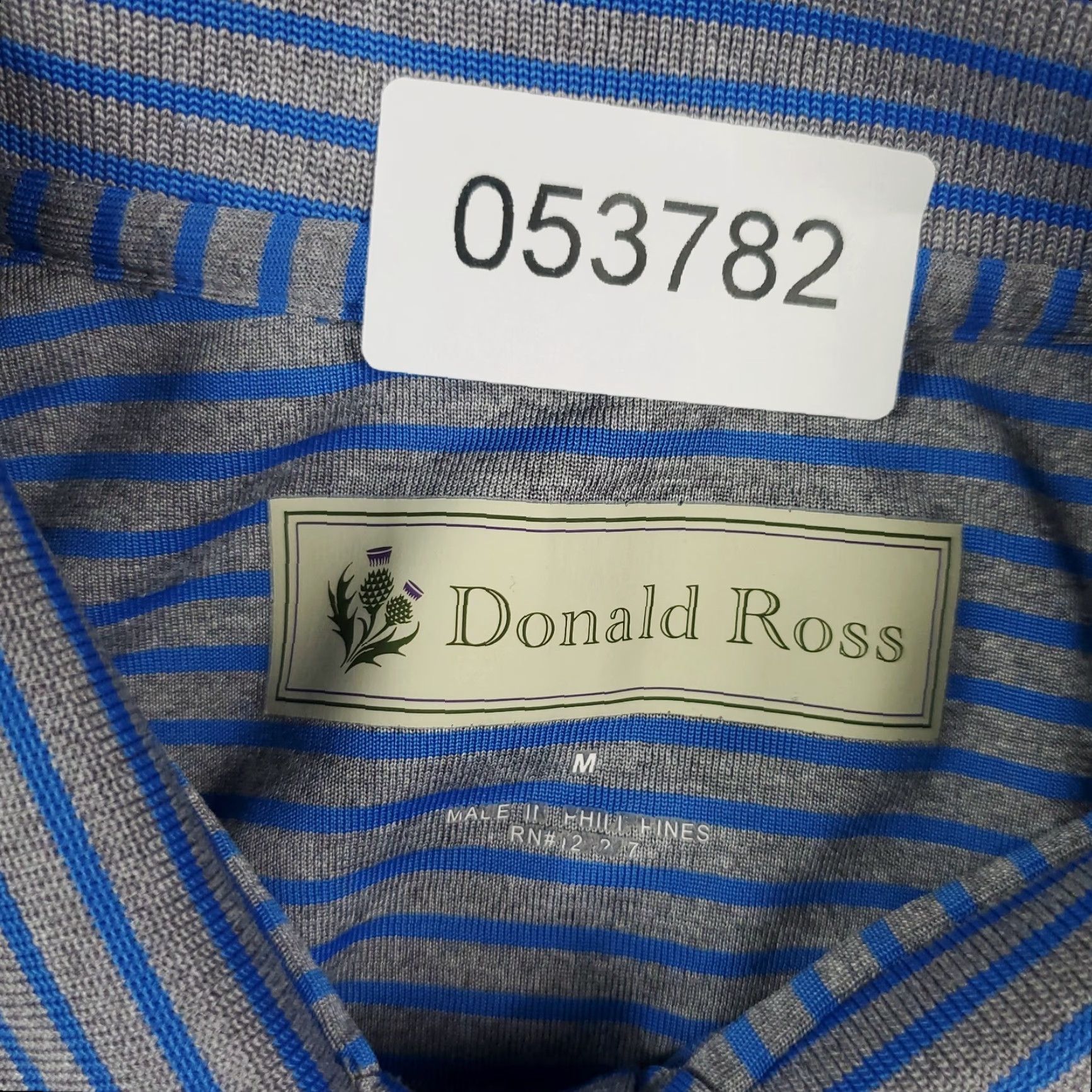 Vintage Donald Ross Polo Shirt Mens Size Medium Blue Striped Golf Short Sleeve Shirt Mens Polo Size US M / EU 48-50 / 2 - 7 Thumbnail