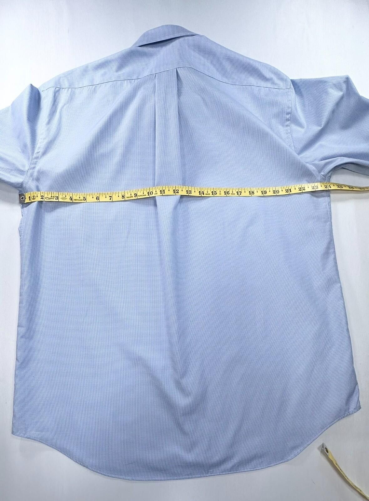 Other Emanuel Berg Cotton Tailored Checked Button Up Blue Mens XL Size 44R - 4 Thumbnail