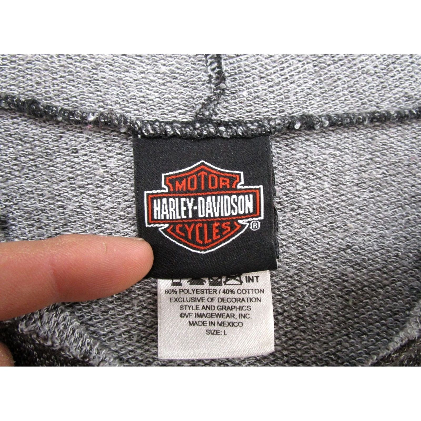Harley Davidson Harley-Davidson Mens? Womens? No, Women Harley-Davidson Hooded Pullover Hoodie Sweatshirt Gray L Motorcycle Biker V Neck Logo Pullover Sweatshirt Size L / US 10 / IT 46 - 3 Thumbnail