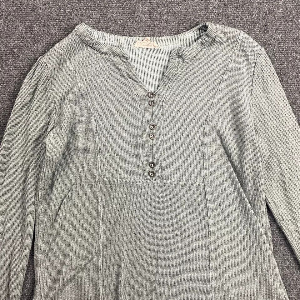 Other Jane & Delancey Top Women's Medium Waffle Knit Henley Size M / US 6-8 / IT 42-44 - 2 Thumbnail