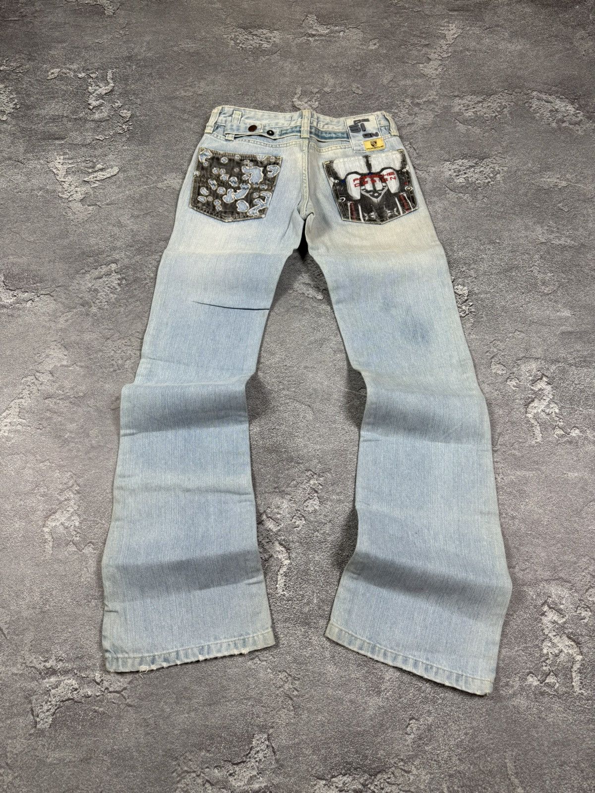 If Six Was Nine Midas Python Printed Mud Washed Distressed Bootcut
