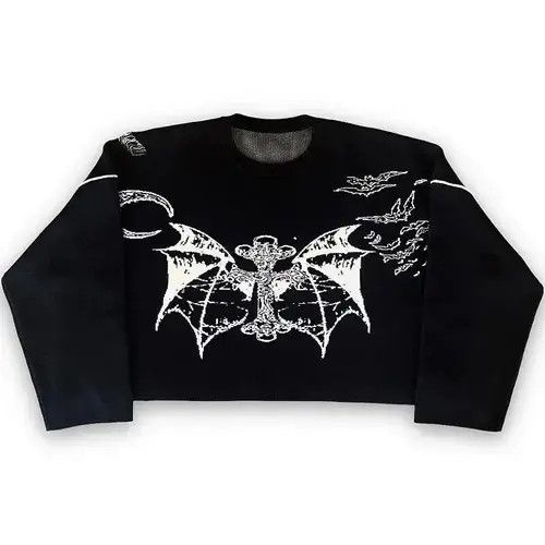 Aran Isles Knitwear × Japanese Brand Men's winter Dark Bat Hip Hop sweater Size US M / EU 48-50 / 2 - 4 Thumbnail
