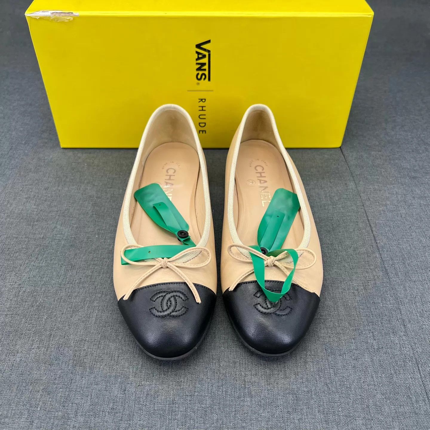 Chanel CHANEL Beige Womens Casual Ballet Flats 36.5 Size US 6 / IT 36 - 5 Thumbnail