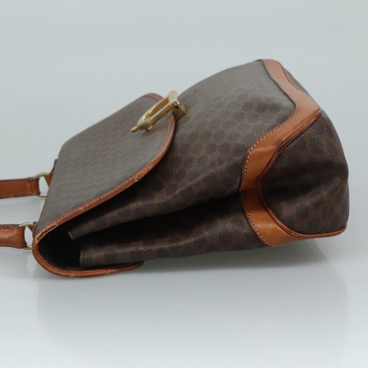 Celine CELINE Macadam Canvas Hand Bag Pvc Leather Brown Size ONE SIZE - 5 Thumbnail