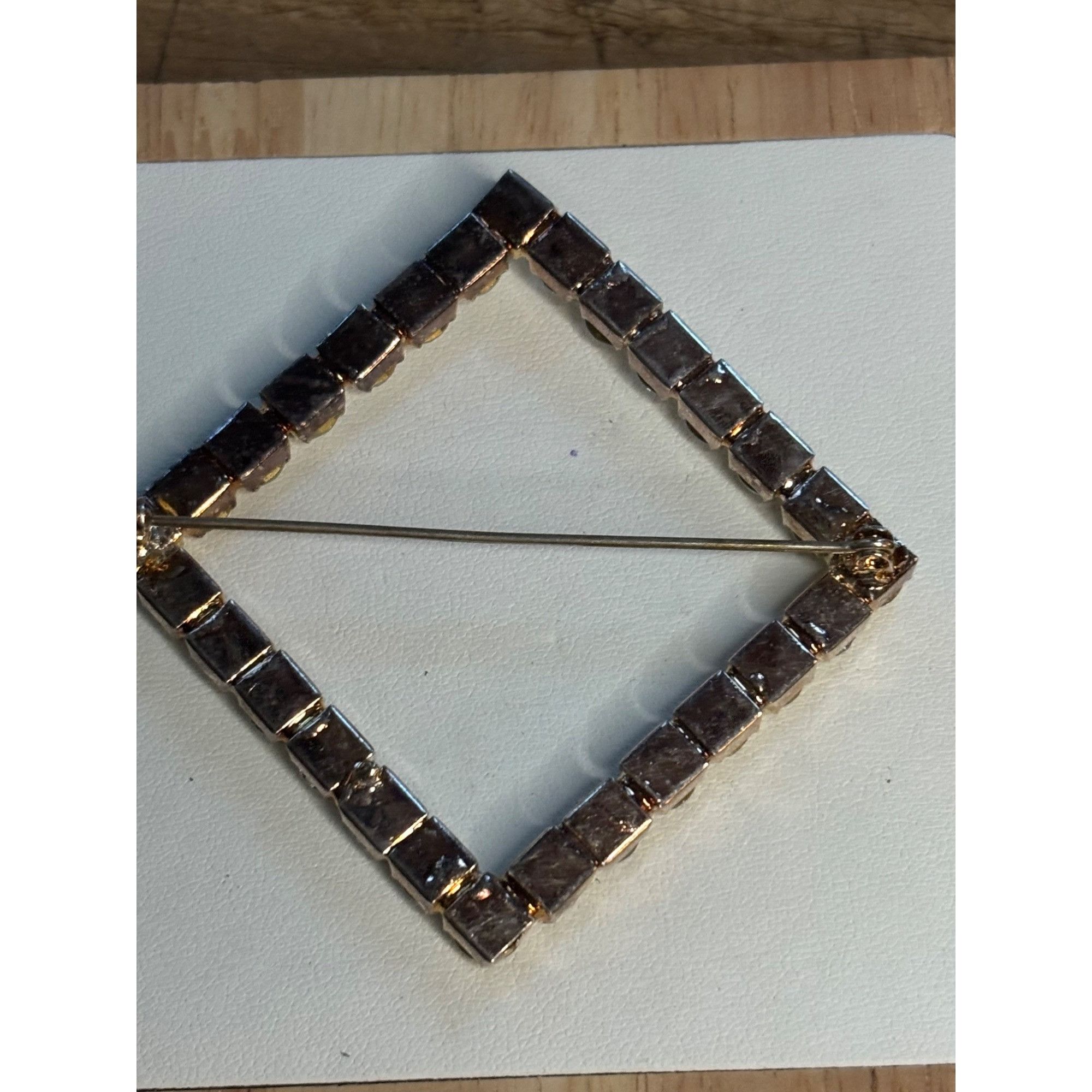 Other Vintage Rhinestone Square Brooch Pin Size ONE SIZE - 7 Thumbnail