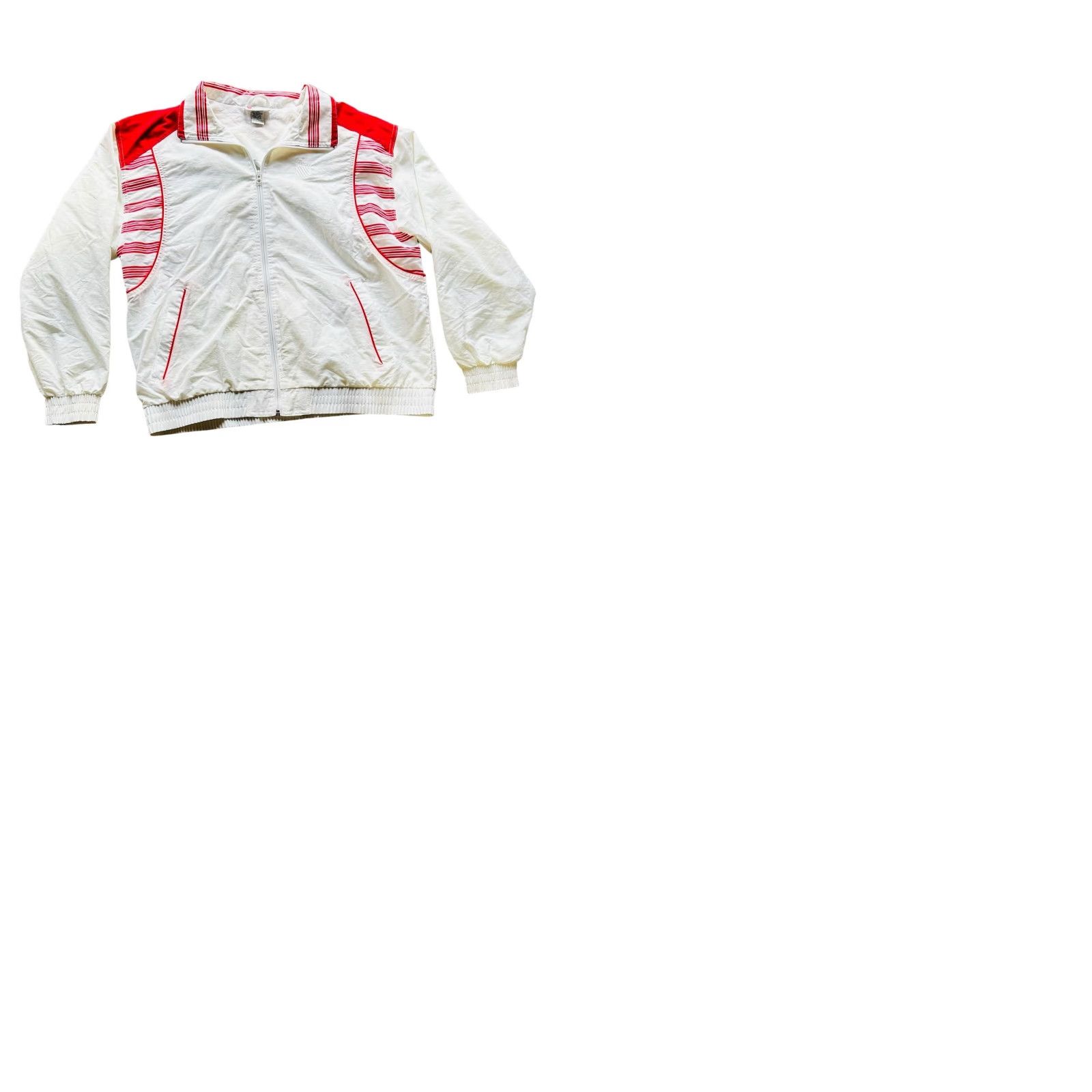FRED VINTAGE K Swiss Apparel Men's Full Zip Jacket Windbreaker White & Red SZ L Size US L / EU 52-54 / 3 - 10 Thumbnail