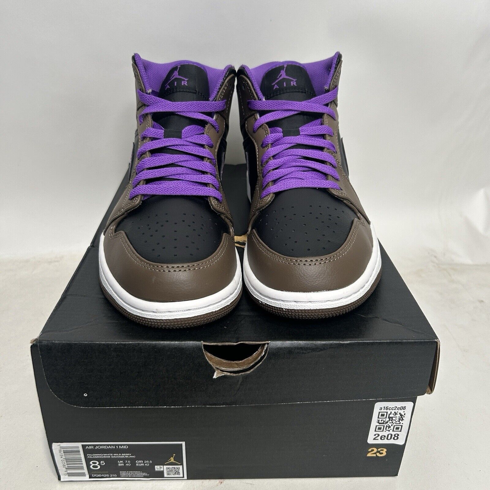 Jordan Brand Nike Air Jordan 1 Mid Retro “Palomino/Purple Mocha” 2024 Size US 8.5 / EU 41-42 - 2 Thumbnail