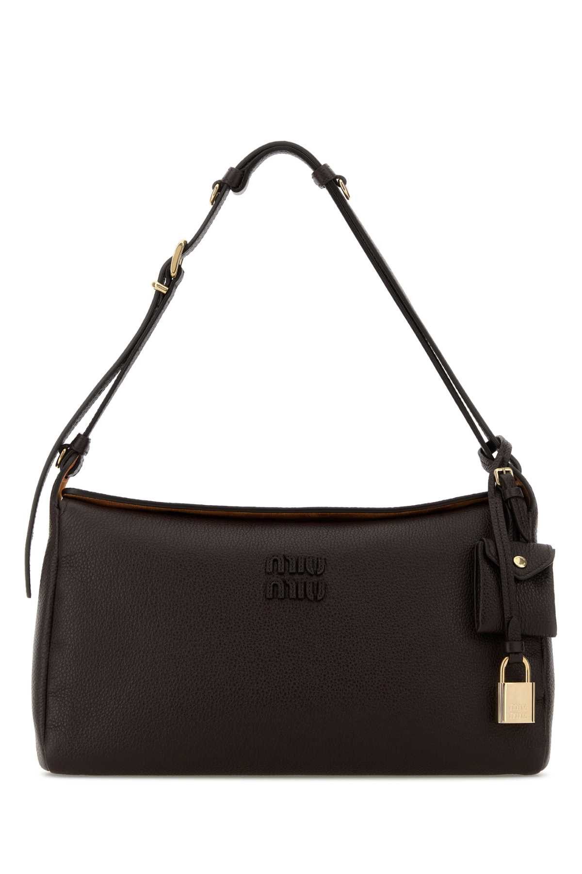 Miu Miu Dark Brown Leather Crossbody Bag Size ONE SIZE - 1 Thumbnail