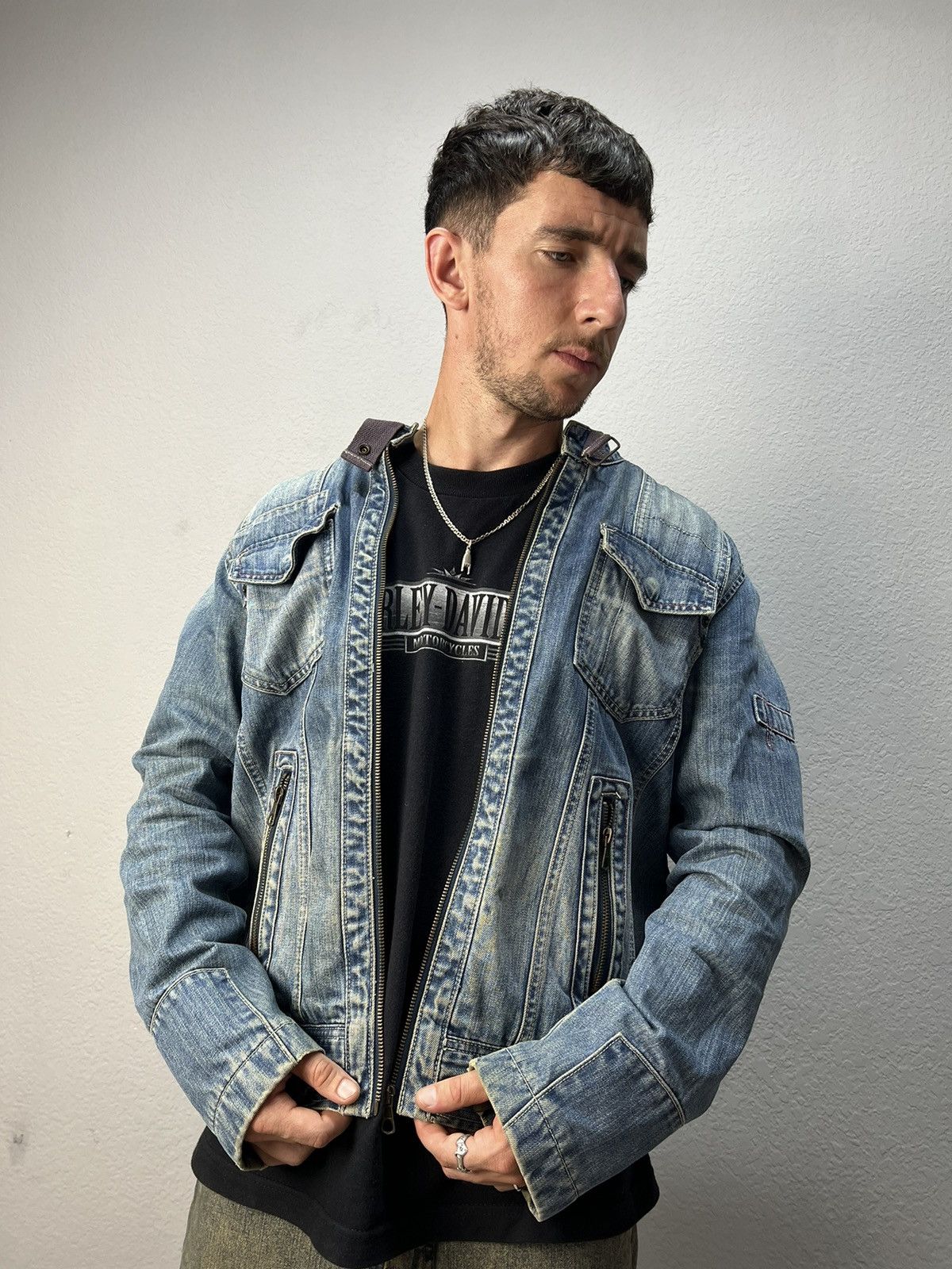 Diesel × Vintage SALE💣💣 Vintage Diesel distressed denim jeans jacket size M Size US M / EU 48-50 / 2 - 2 Thumbnail