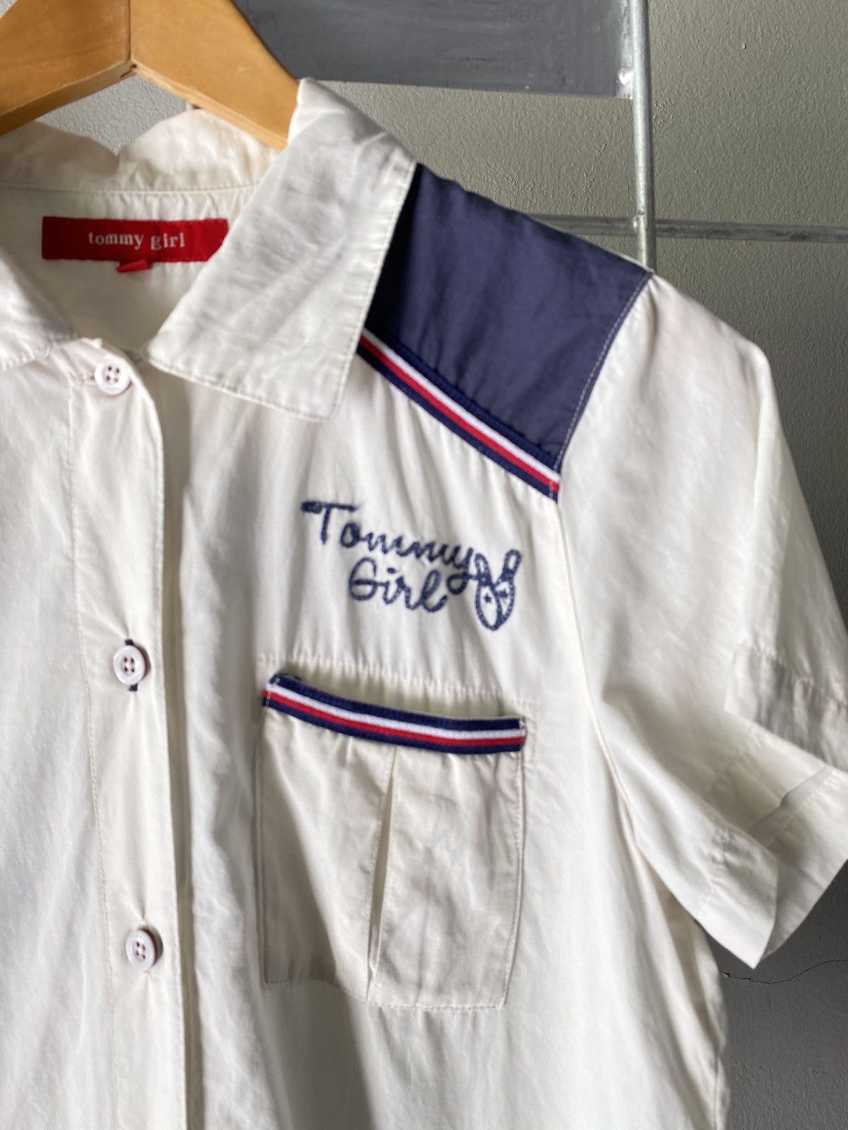 Tommy Hilfiger Tommy Girl White Shirt with Embroidered Logo Size ONE SIZE - 9 Thumbnail