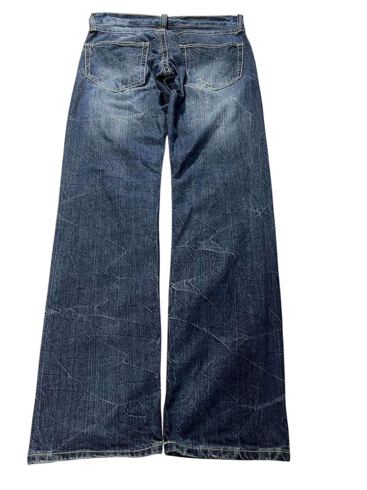 If Six Was Nine × Japanese Brand × Le Grande Bleu (L.G.B.) 💥FLARE💥AVAL WASHED HONEYCOM PUNK JEANS Size US 32 / EU 48 - 2 Thumbnail