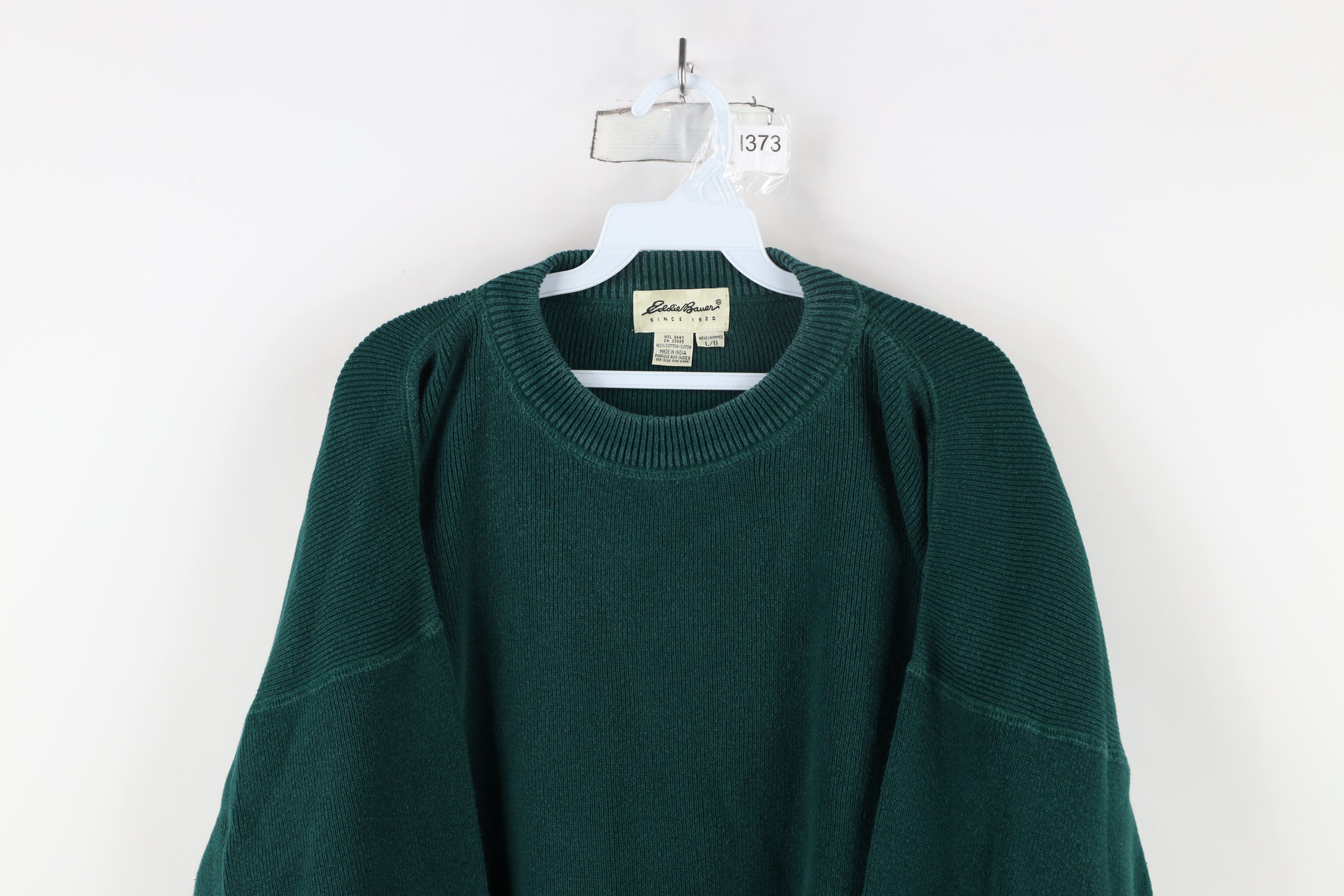 Eddie Bauer × Vintage Vintage 90s Eddie Bauer Cotton Ribbed Knit Sweater Green Size US L / EU 52-54 / 3 - 2 Thumbnail
