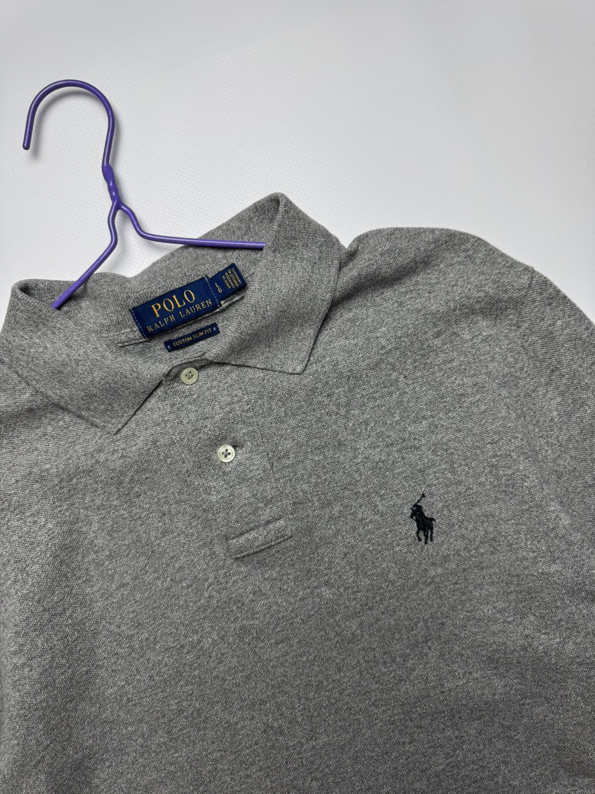 Polo Ralph Lauren Polo Ralph Lauren Custom Slim Fit Polo - Heather Grey Size US L / EU 52-54 / 3 - 2 Thumbnail