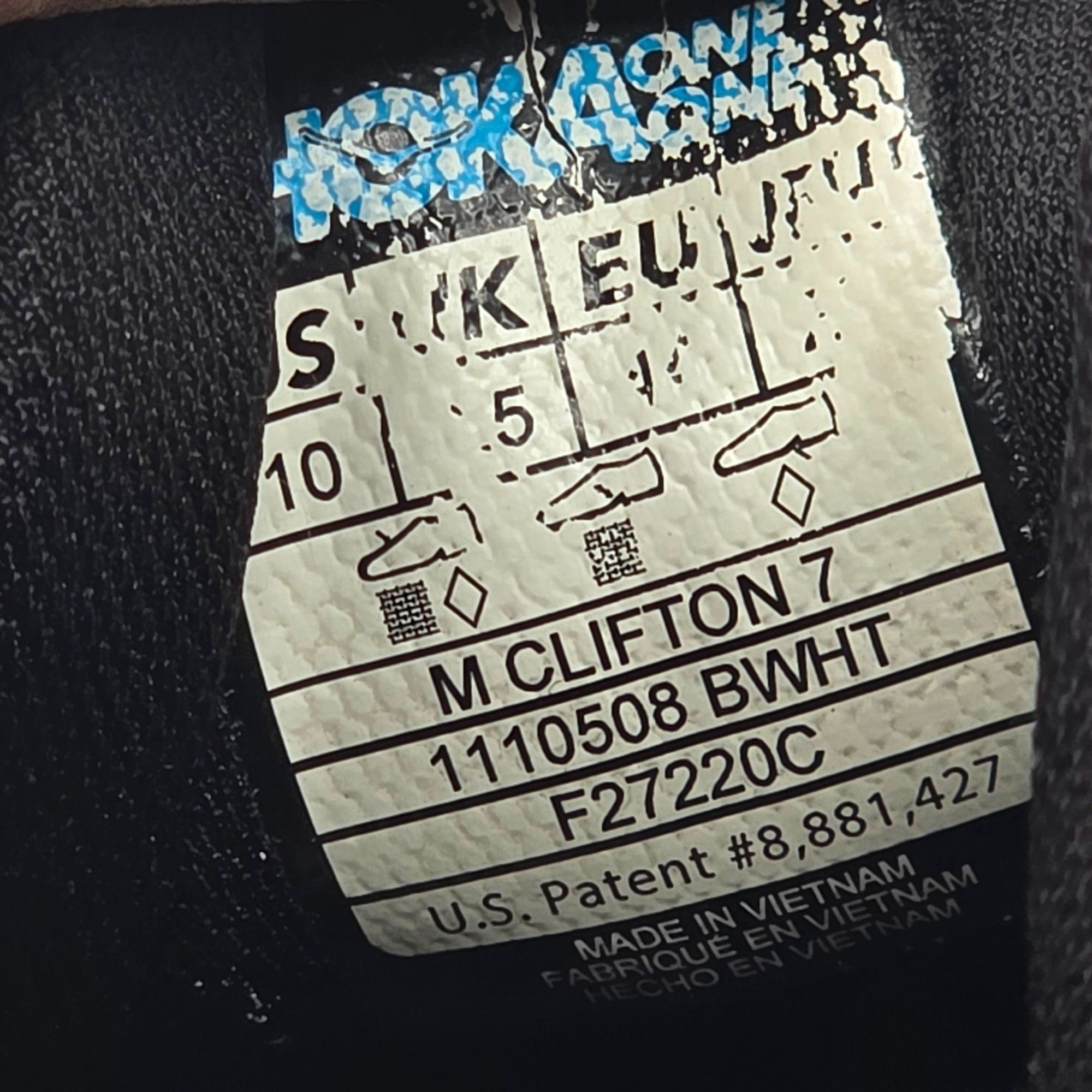 Hoka Hoka One One Clifton 7 Mens Size 10 Black White Athletic Sho Size US 10 / EU 43 - 7 Thumbnail