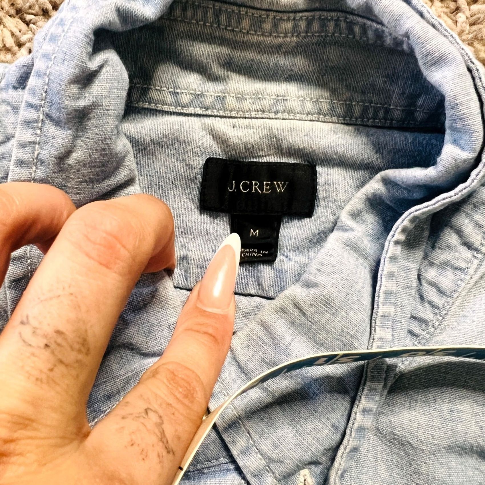 Vintage VINTAGE J Crew Denim Polo Shirt Mens Short Sleeve Size M Blue Polo Shirt Mens Short Sleeve Denim Polo Top Blue 90s Retro Boho Casual Vintage Mens Size US M / EU 48-50 / 2 - 4 Thumbnail