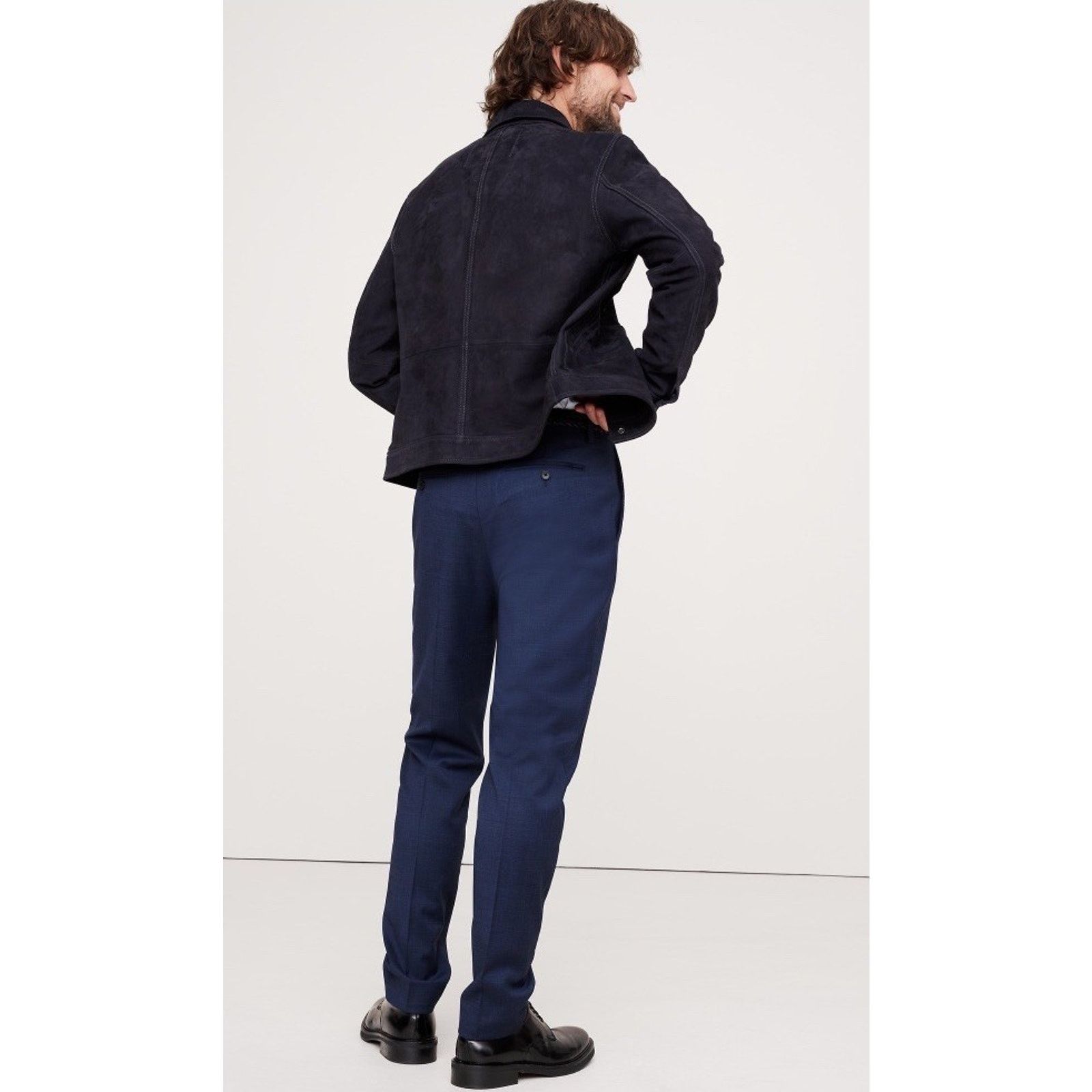 Banana Republic Banana Republic Italian Nailhead Suit Pant, Nav Blue Slim Size US 32 / EU 48 - 8 Thumbnail