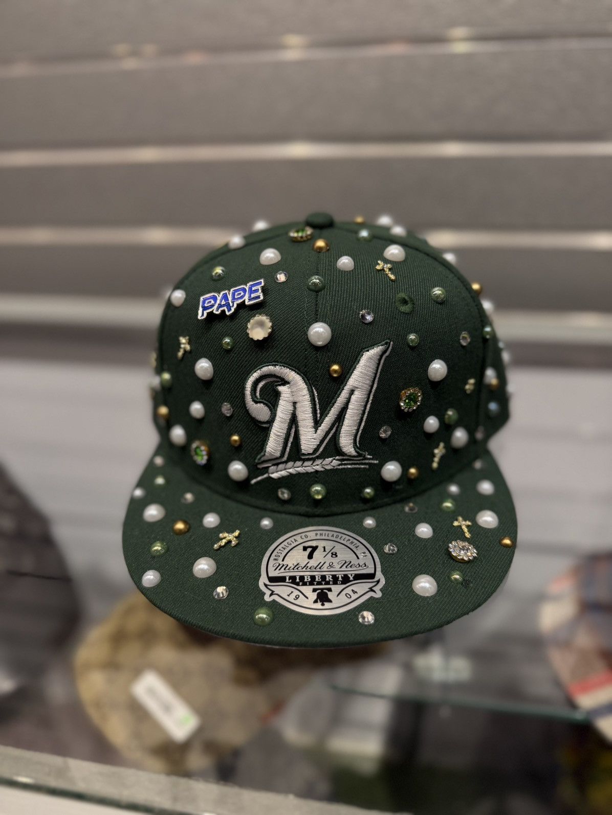 Other PAPE Fitted Hat Stone Crystal Brand New 7 1/8 Size ONE SIZE - 1 Thumbnail