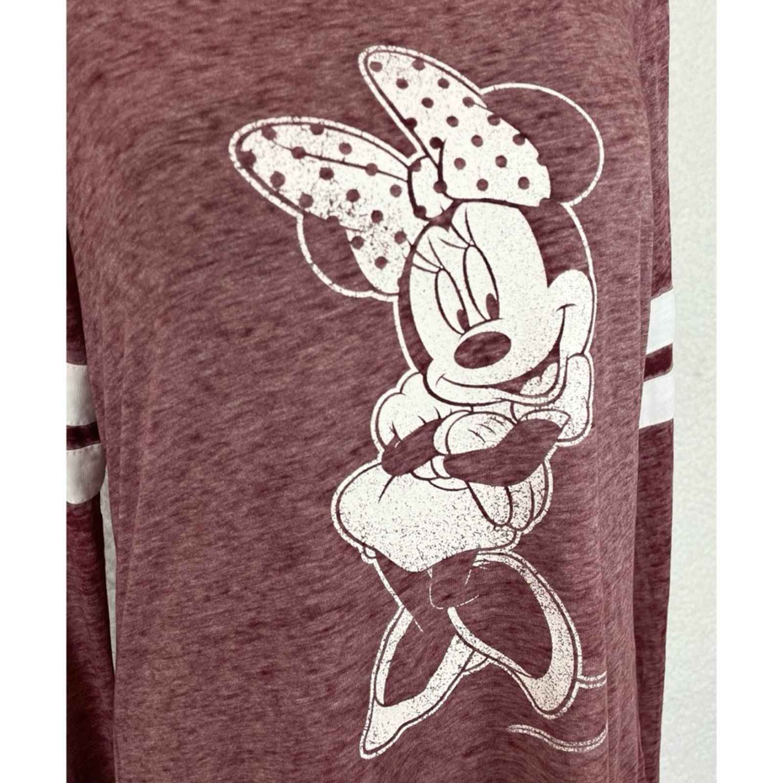 Disney (NWT) DISNEY • Maroon/White Minnie Mouse Long Sleeve Shirt Size M / US 6-8 / IT 42-44 - 10 Thumbnail