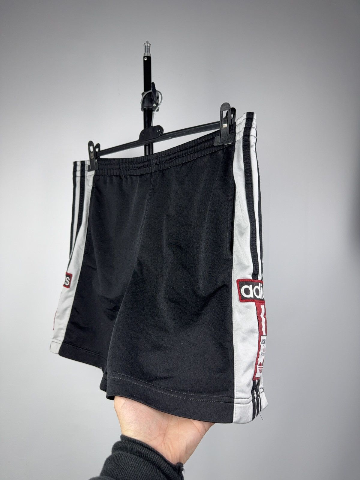 Adidas Vintage 90s Retro Adidas Trefoil Snap Button Track Shorts M Size US 34 / EU 50 - 4 Thumbnail