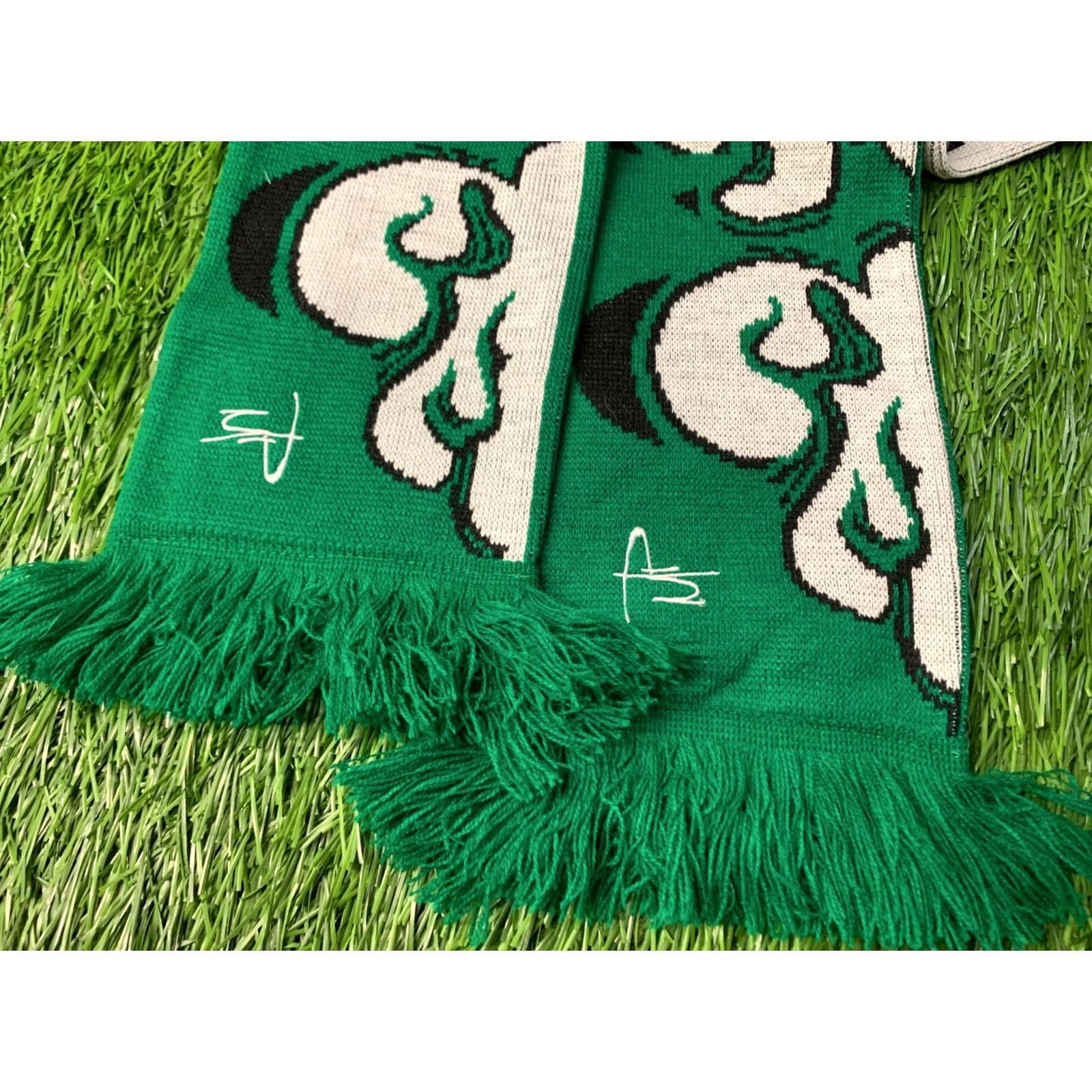 Vintage Official Product Scarf Mens One Size White Green TIROLER VERSICHERUNG AUSTRIA Casual Scarf Size ONE SIZE - 3 Thumbnail