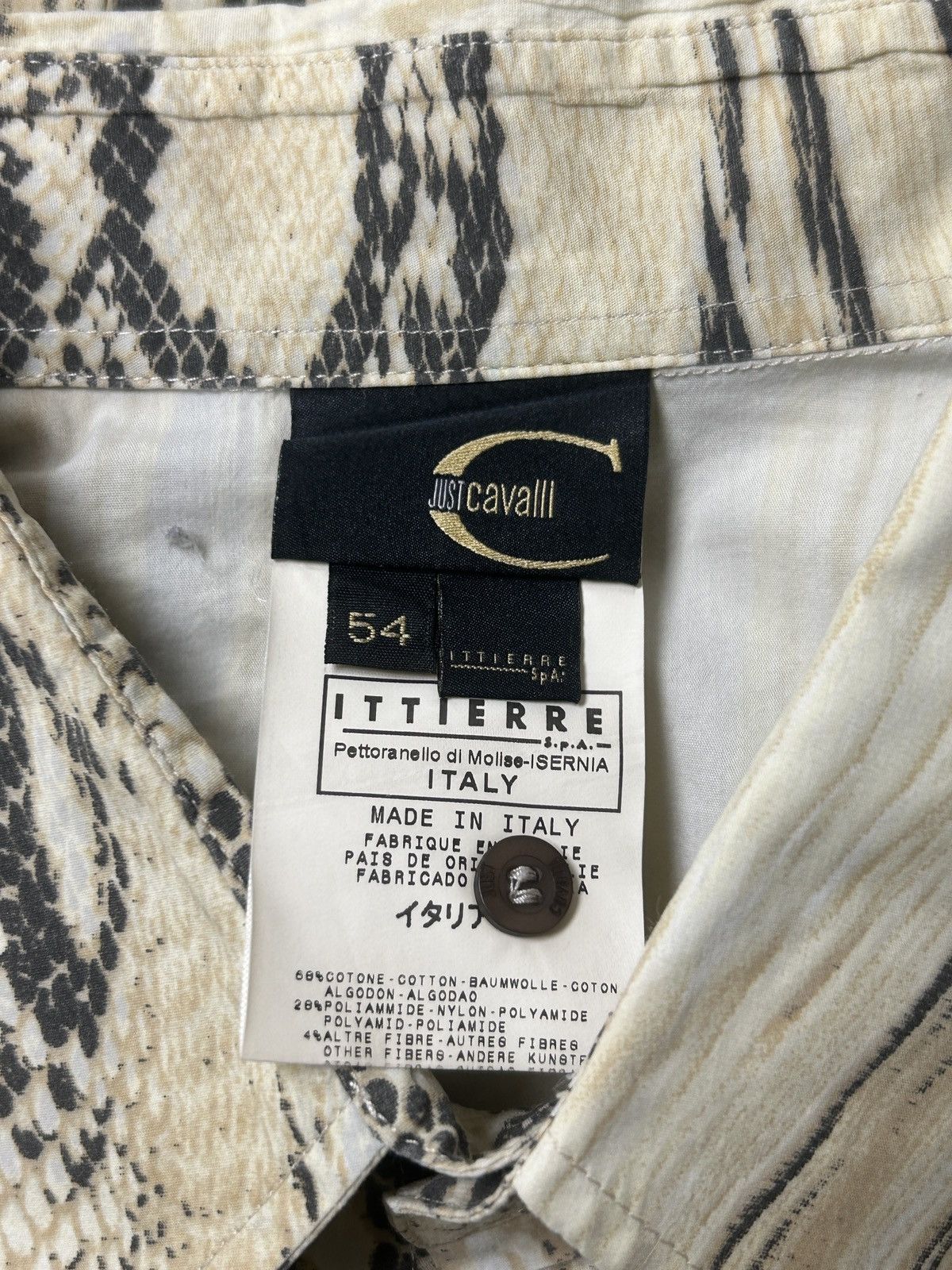 Just Cavalli 00’s Just Cavalli Snakeskin Printed Button up Size US M / EU 48-50 / 2 - 5 Thumbnail