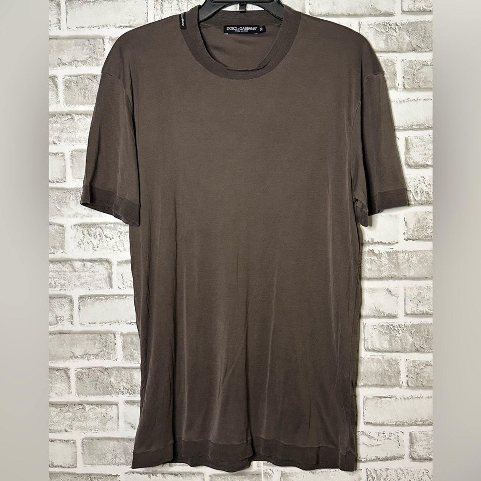 Dolce & Gabbana DG Silk Jersey Crew T-shirt Coffee Brown IT 50 Short Sleeve Size US M / EU 48-50 / 2 - 3 Thumbnail