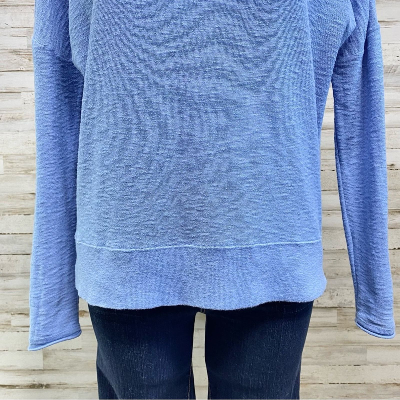 Vince Vince Slub Knit High Low Cotton Top Sz XS Blue Dolman Sleeve Size XS / US 0-2 / IT 36-38 - 4 Thumbnail