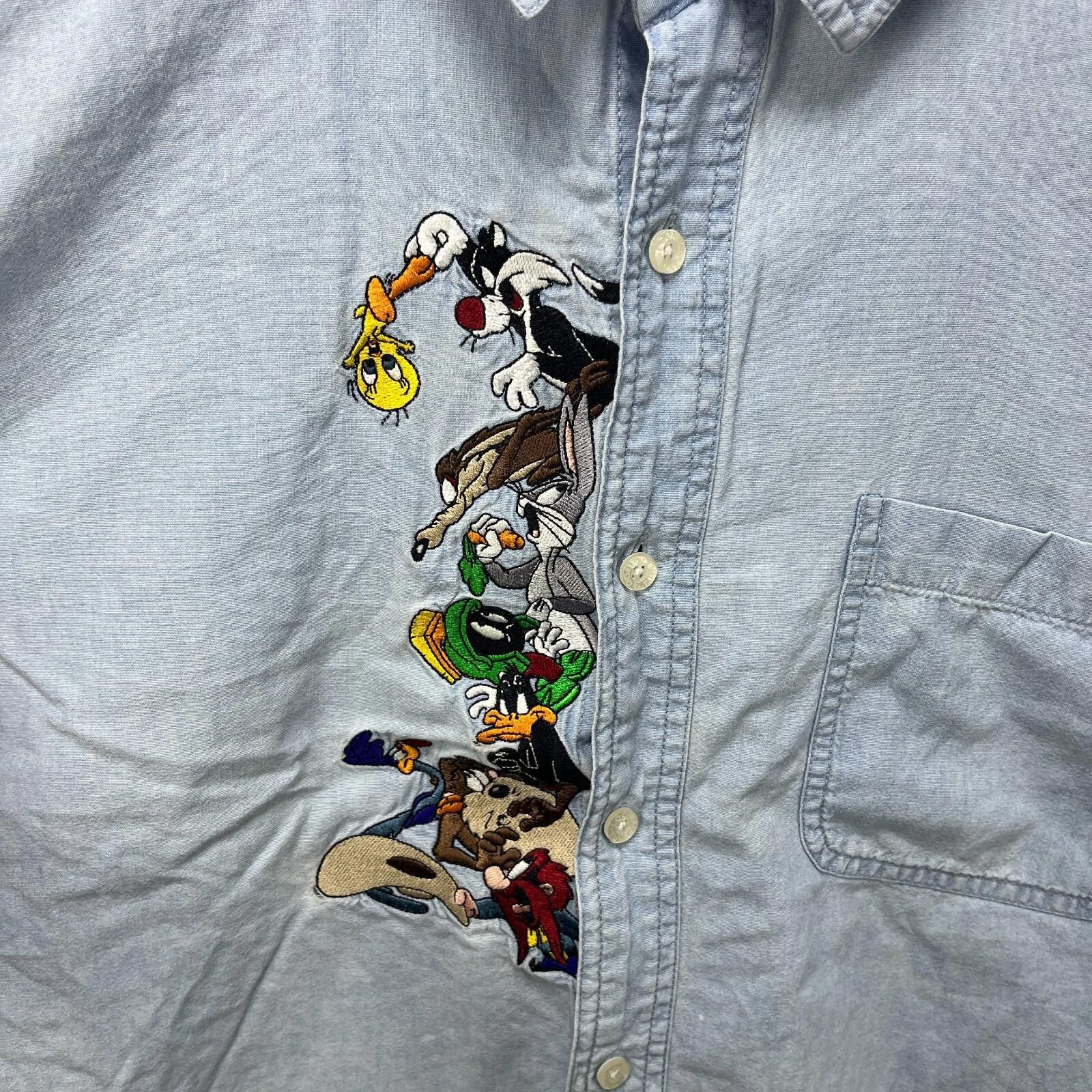 Other Vintage 90s Looney Tunes Button Up Longsleeve Shirt 2XL Size US XXL / EU 58 / 5 - 3 Thumbnail