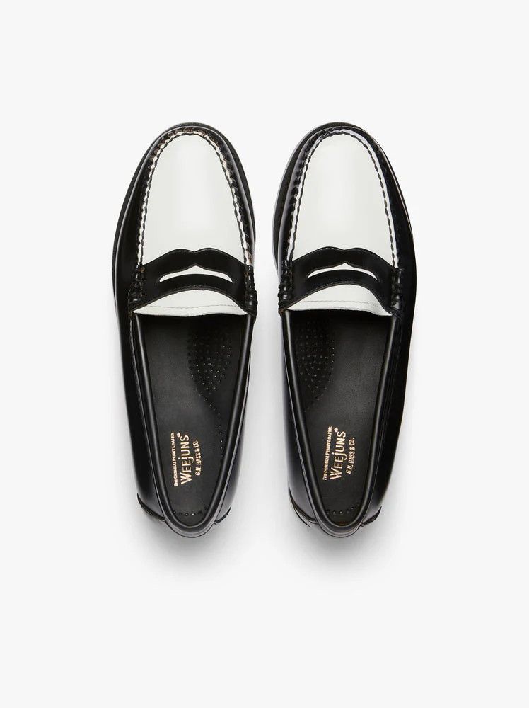 G.H. Bass & Co. o1s22i1n1024 Two-tone Weejuns Loafers in Black White Size US 8 / IT 38 - 3 Thumbnail