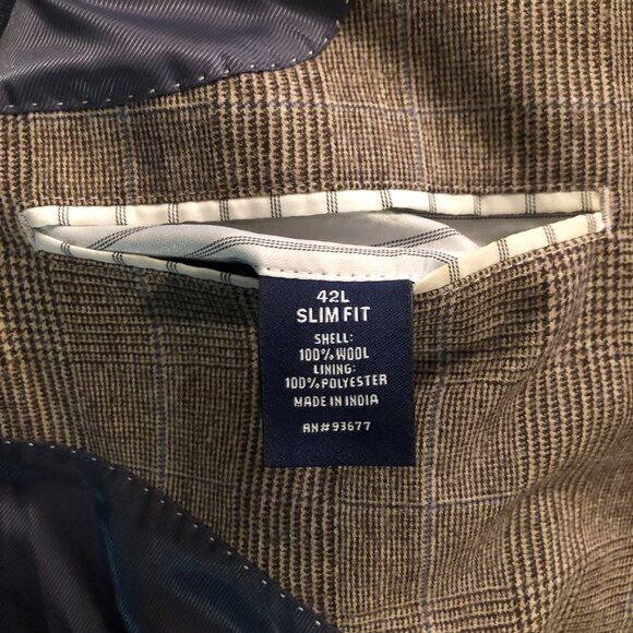Stafford STAFFORD men's 100%wool blazer sport coat jacket size: 42L Size 42L - 8 Thumbnail