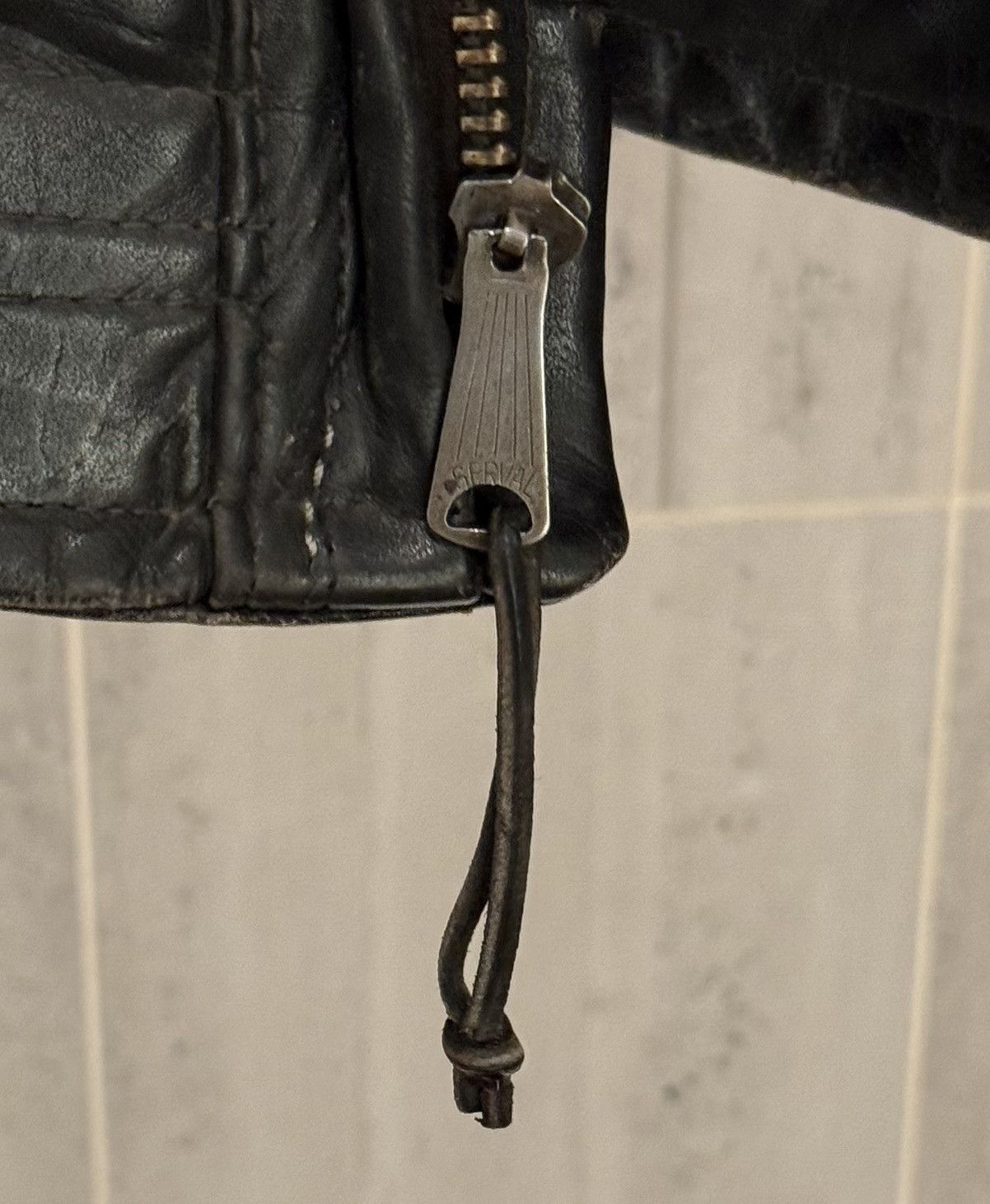Sears Title: VTG 1950s Leather Motorcycle Jacket w/ Serval Zipper Size US L / EU 52-54 / 3 - 6 Thumbnail