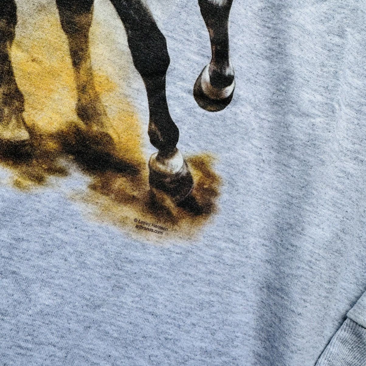 Fruit Of The Loom Vintage Equestrian T Shirt Y2K FOTL Horse Cowboy Art Size US L / EU 52-54 / 3 - 2 Thumbnail