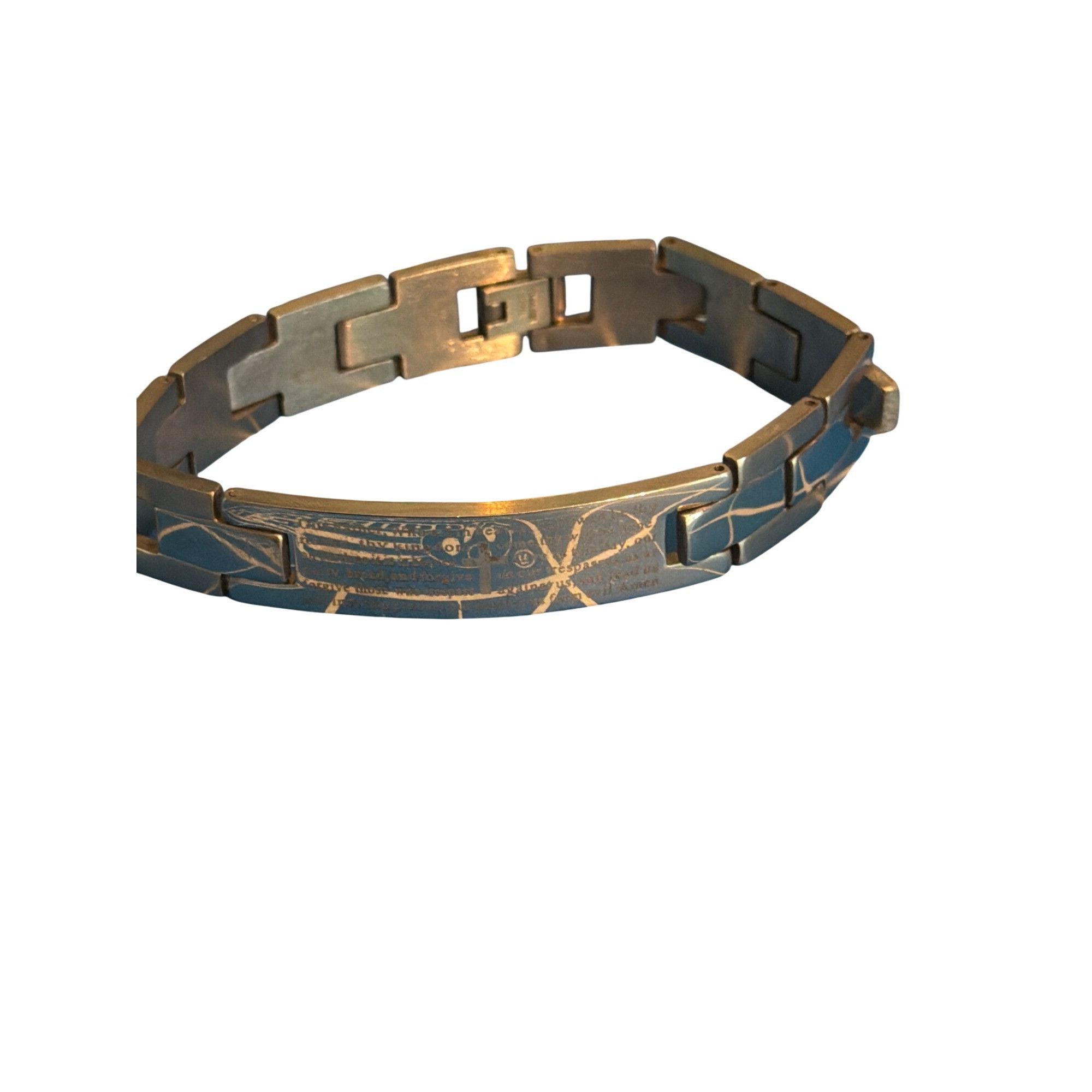 Other Stainless Steel Lords Prayer Bracelet Engraved Text Religiou Size ONE SIZE - 1 Thumbnail