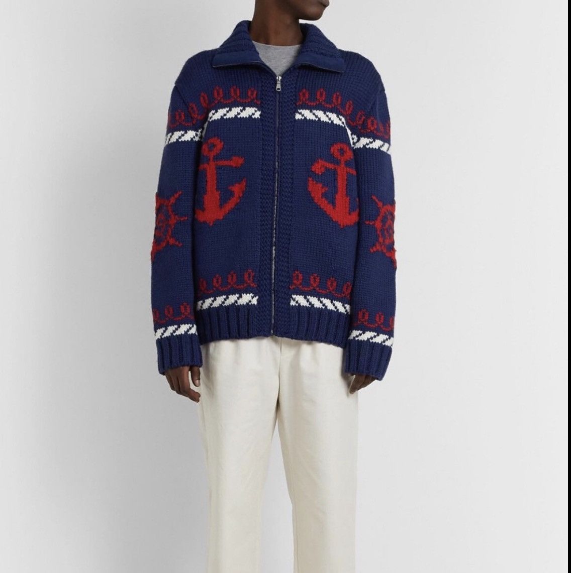 Gucci GUCCI Relaxed Intarsia Wool Zip-Up Cardigan –Sz M – LIMITED Size US M / EU 48-50 / 2 - 15 Thumbnail