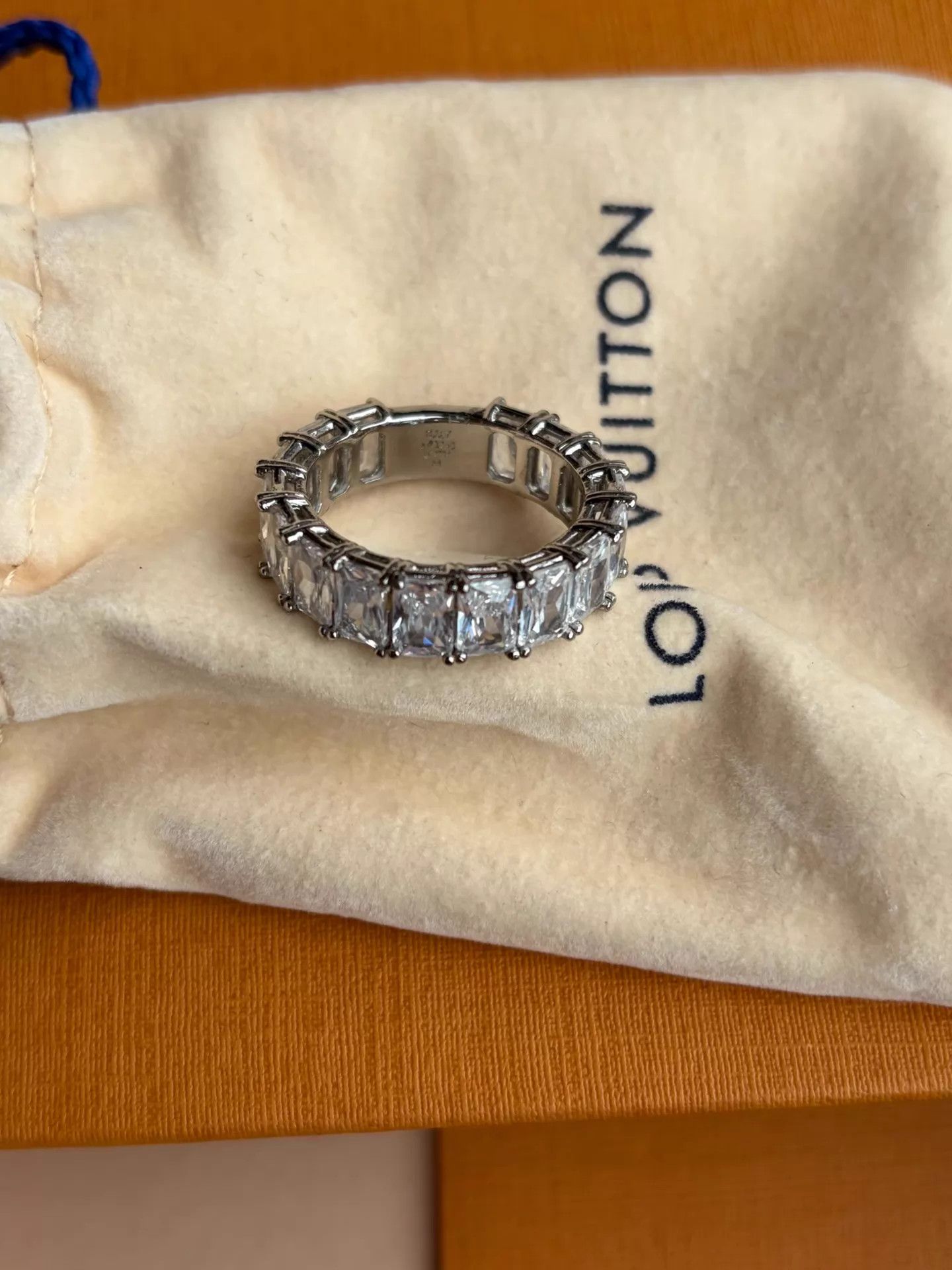 Louis Vuitton LOUIS VUITTON Zircon Silver M Unisex Ring Size ONE SIZE - 2 Thumbnail