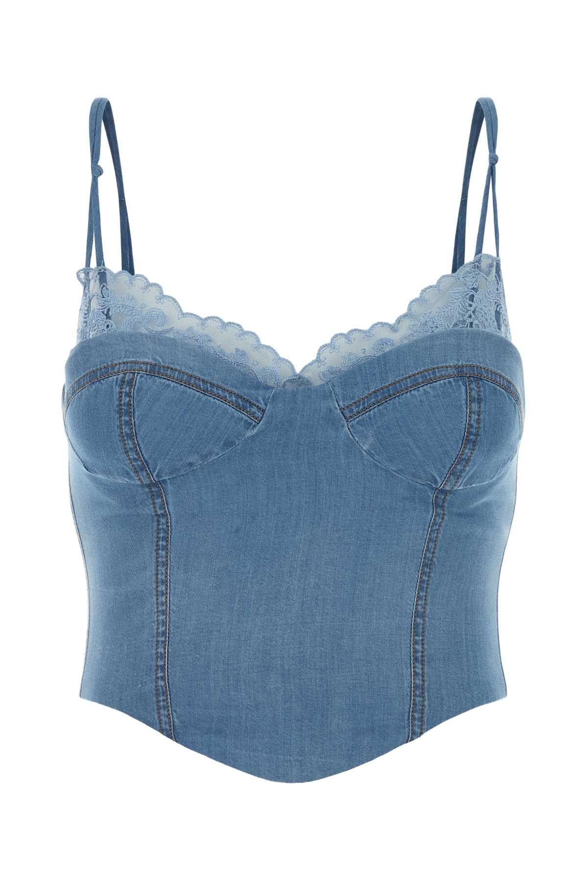 Ermanno Scervino Denim Bodice Size S / US 4 / IT 40 - 1 Thumbnail