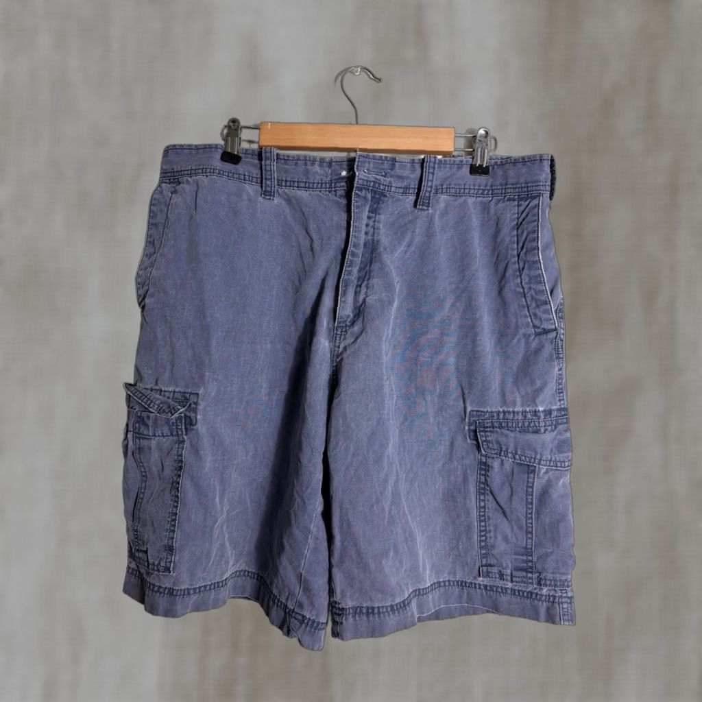 Eddie Bauer Eddie Bauer Mens Cargo Shorts Distressed Blue 36x10 Missing Button Flaw Regular Mens Size US 36 / EU 52 - 1 Thumbnail