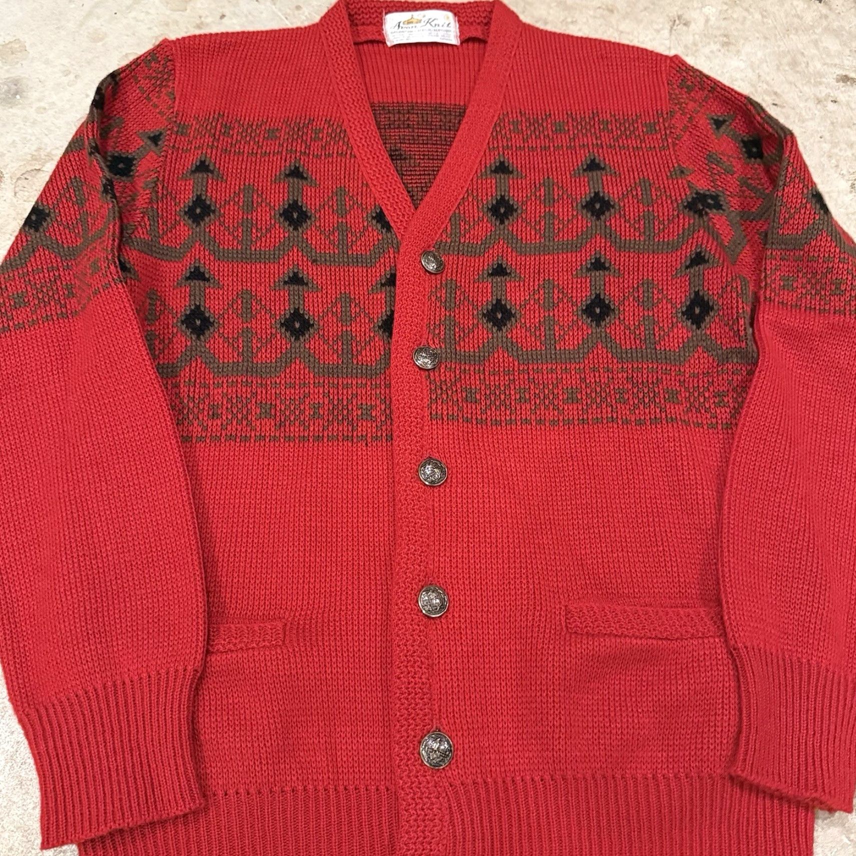 Vintage VINTAGE Avon Knit Fair Isle Cardigan Sweater Mens Medium Red Festive Mens Cardigan Sweater Size US M / EU 48-50 / 2 - 4 Thumbnail