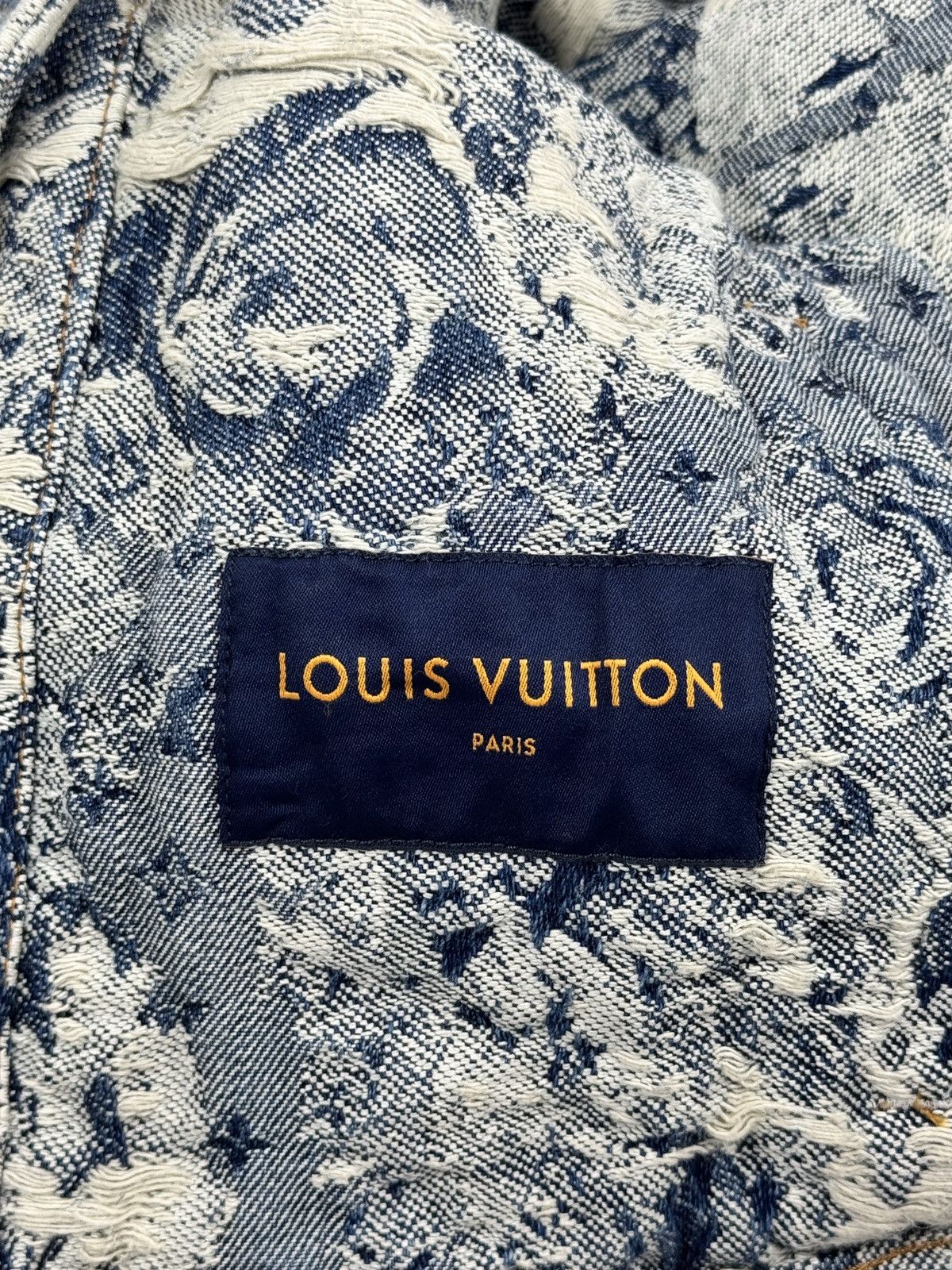 Louis Vuitton x Virgil Abloh 2022 Floral Distressed Denim Jacket Size US M / EU 48-50 / 2 - 8 Thumbnail