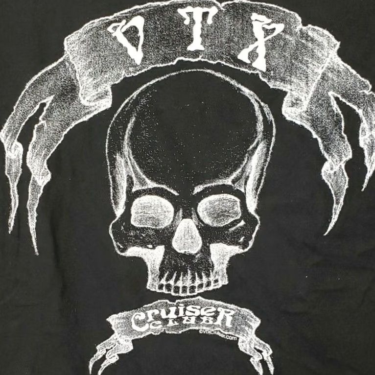 Honda Honda Cruiser VTX Club T-shirt Men's XXL Black Heavy Cotton Skull Back Logo Size US XXL / EU 58 / 5 - 4 Thumbnail