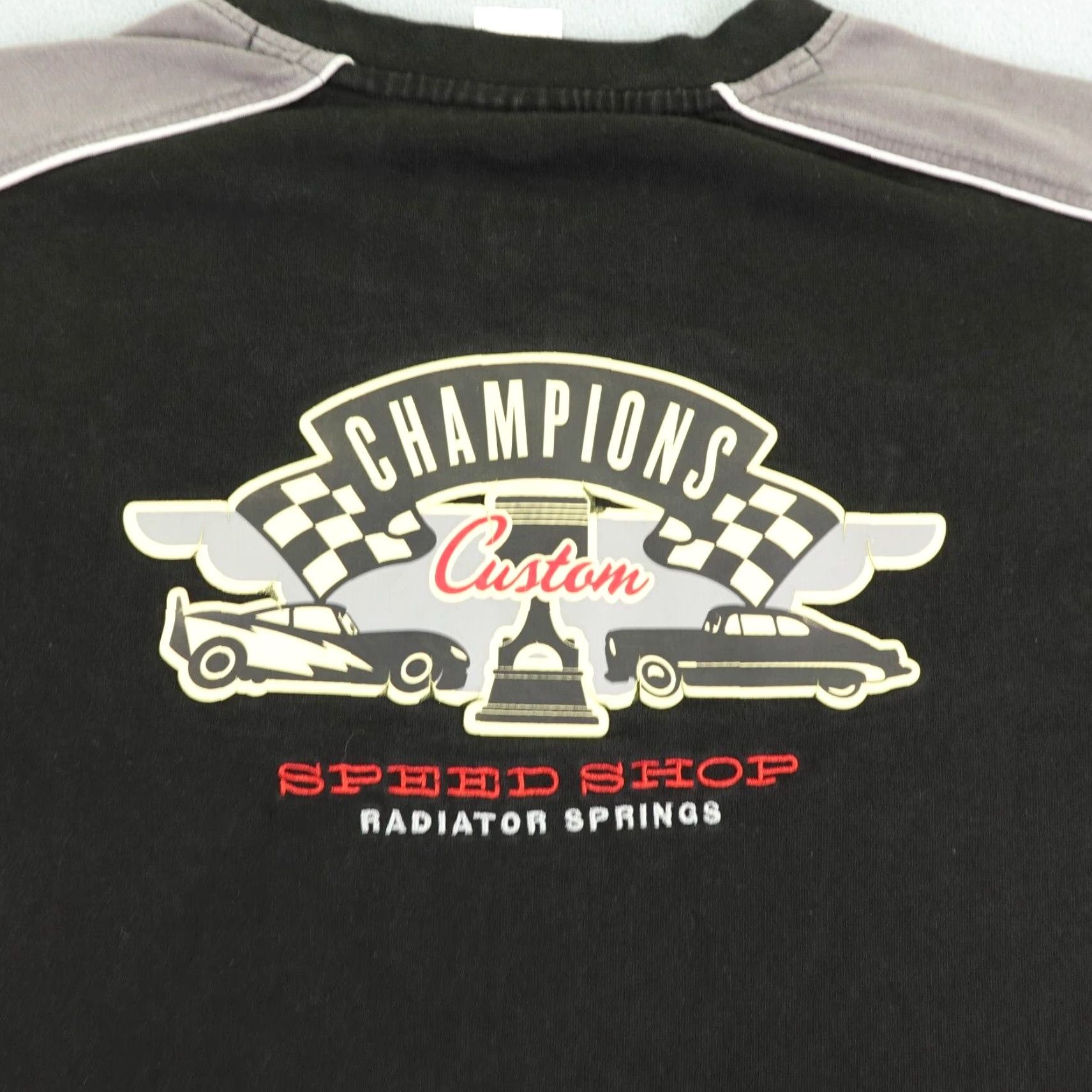 Disney Disney Cars Shirt Mens Large Black Radiator Springs Logo Embroidered Cotton T‑Shirt 90s Style Fans Mens Long Sleeve Crewneck Size US L / EU 52-54 / 3 - 7 Thumbnail
