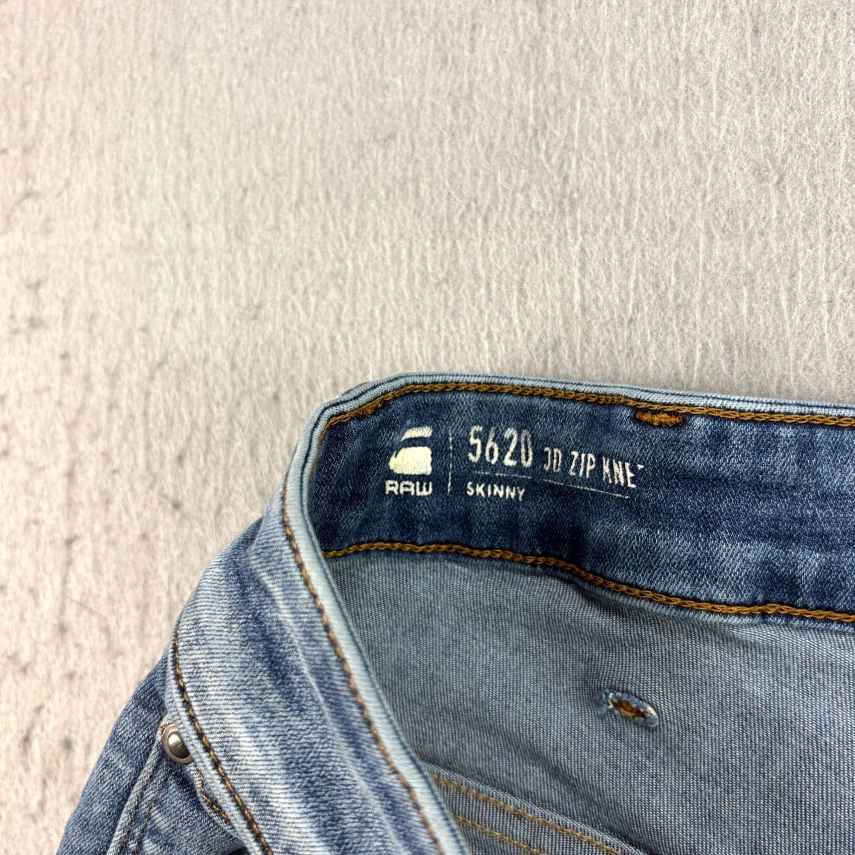 G-Star G Star Raw Jeans Slim 29x29 Blue Denim Hip Hop 3D Zip Knee Skinny Fit Mens Jeans Size US 29 - 4 Thumbnail