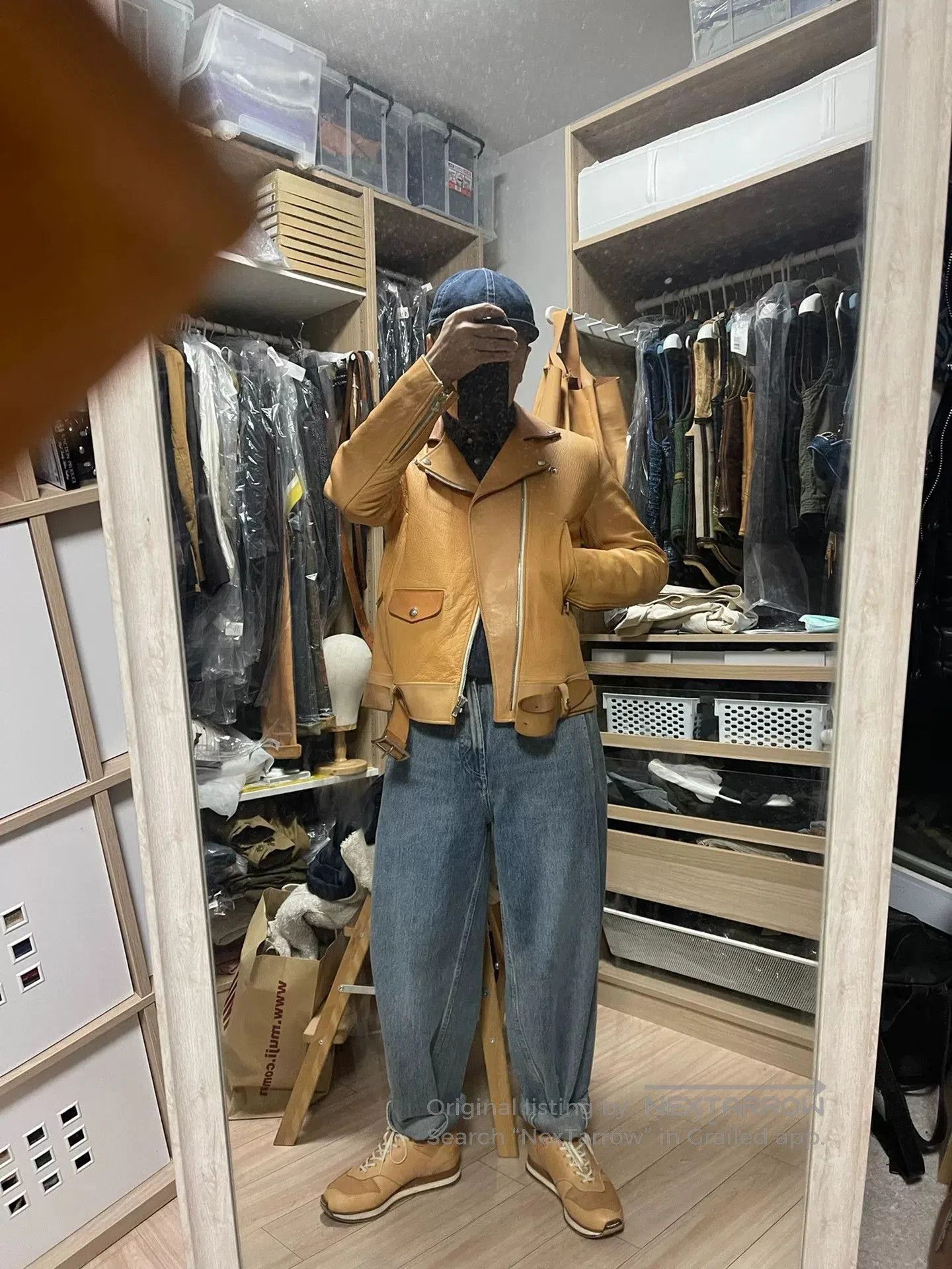 Hender Scheme hender scheme leather motorcycle jacket in beige. Size US M / EU 48-50 / 2 - 7 Thumbnail