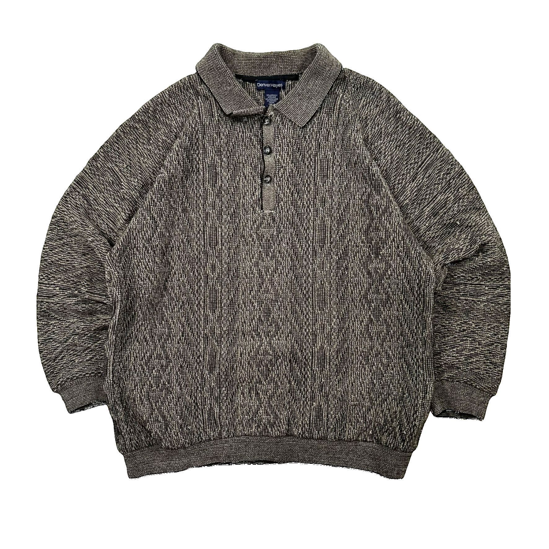 Vintage Vintage 90s Big Patterned Long Sleeve Golf Polo Sweater Size US XXL / EU 58 / 5 - 1 Thumbnail