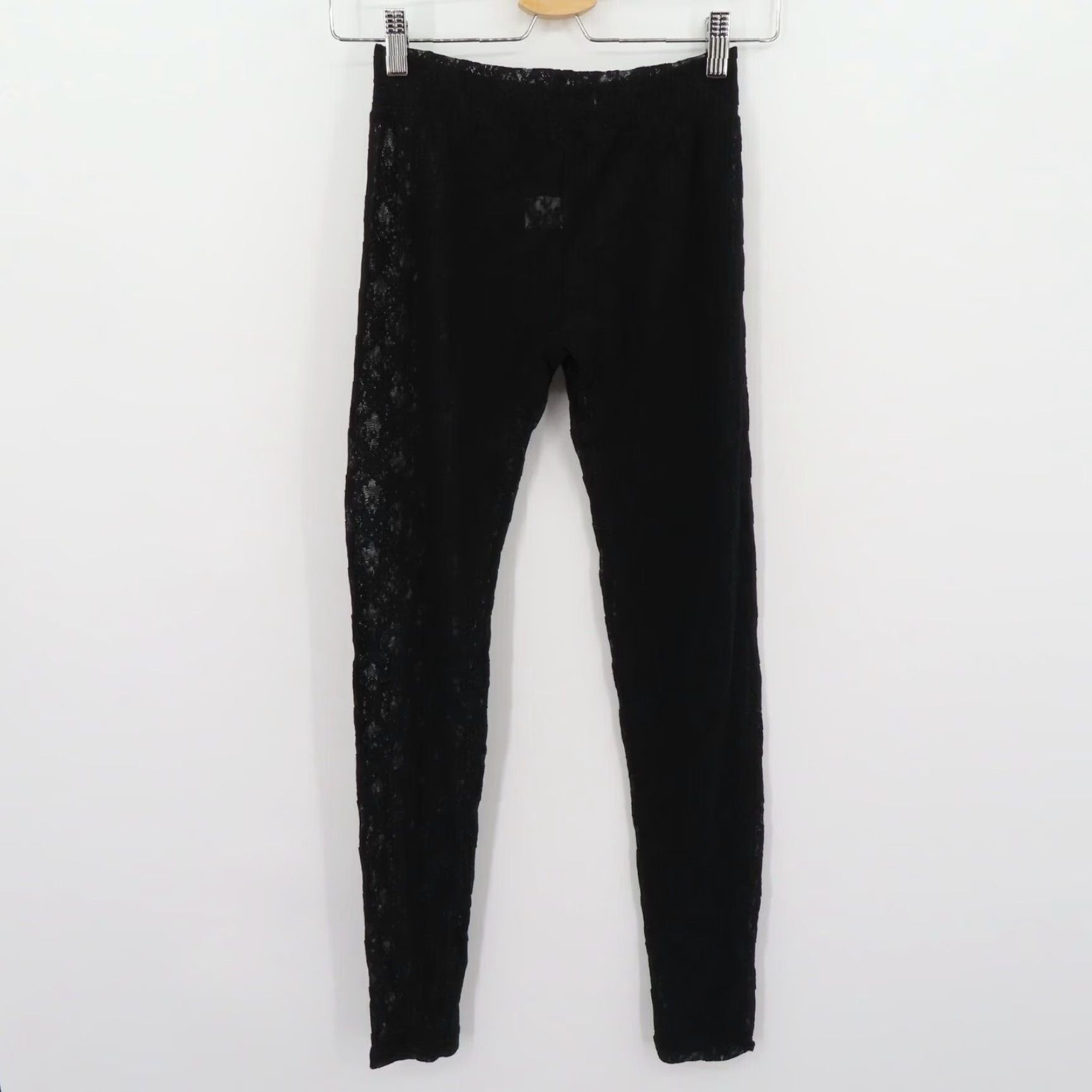 Alice + Olivia Alice + Olivia Women M Black Floral Sheer Lace Footless Leggings Jegging Pants Size 32" / US 10 / IT 46 - 5 Thumbnail