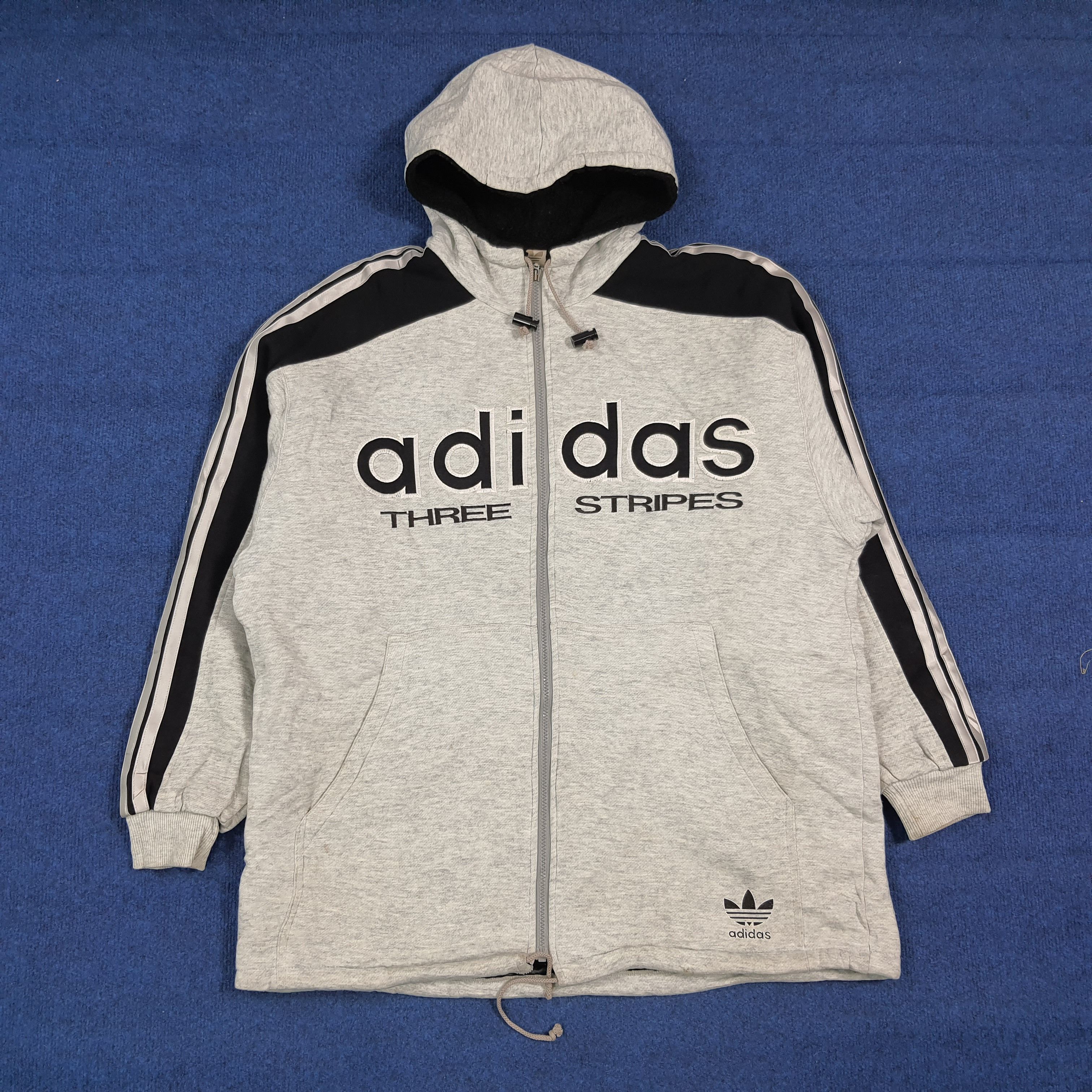Adidas Vintage Rare 90s Adidas Big Logo Hoodie Adidas Zipper C282N9 Size US XL / EU 56 / 4 - 1 Thumbnail