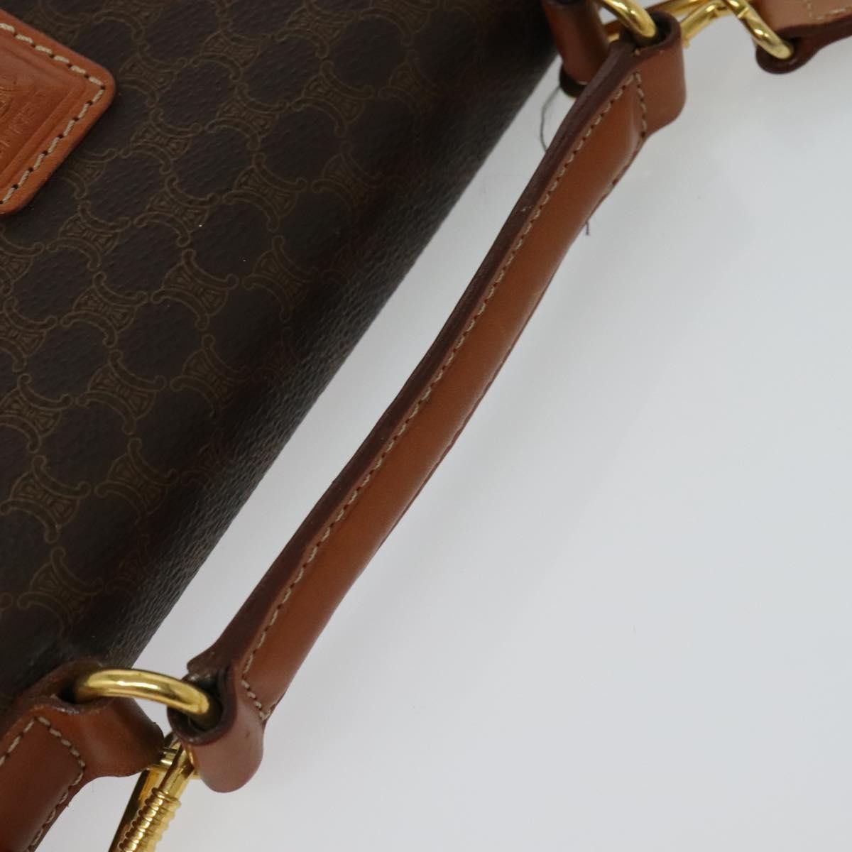 Celine CELINE Macadam Canvas Hand Bag Pvc Leather Brown Gold Size ONE SIZE - 7 Thumbnail