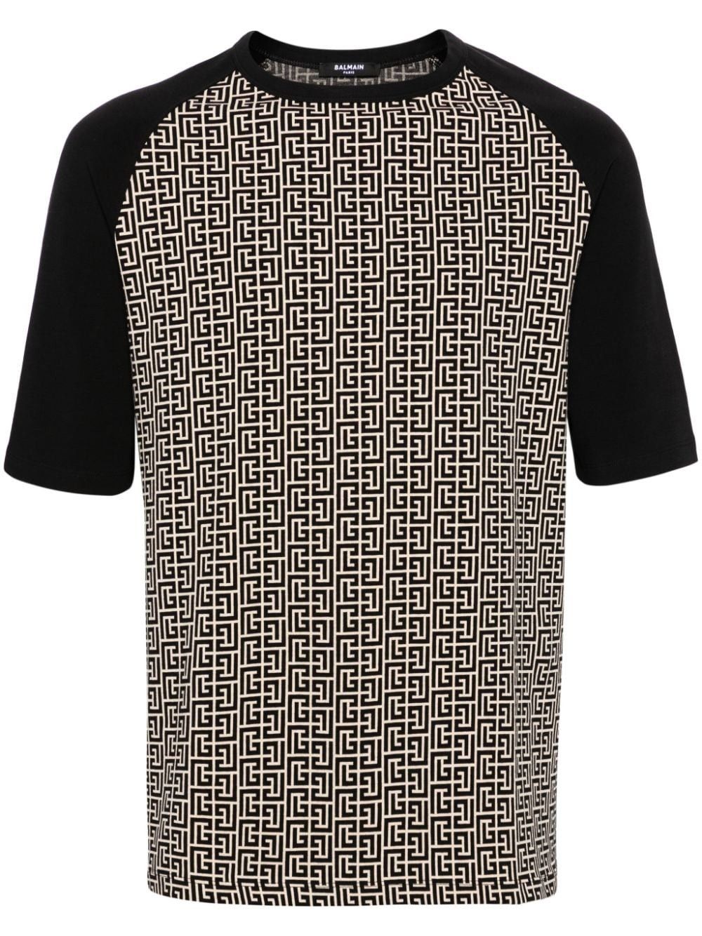 Balmain o1s1wg110125 T-Shirt in White Black Size US M / EU 48-50 / 2 - 1 Thumbnail