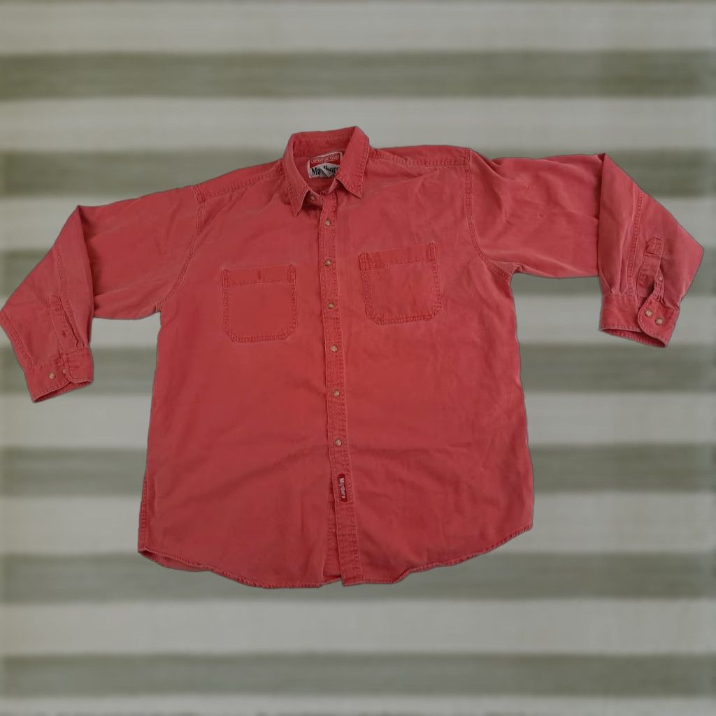 Marlboro VINTAGE Marlboro Adventure Team Canvas Full Button Salmon Shirt 1X Size US XL / EU 56 / 4 - 1 Thumbnail